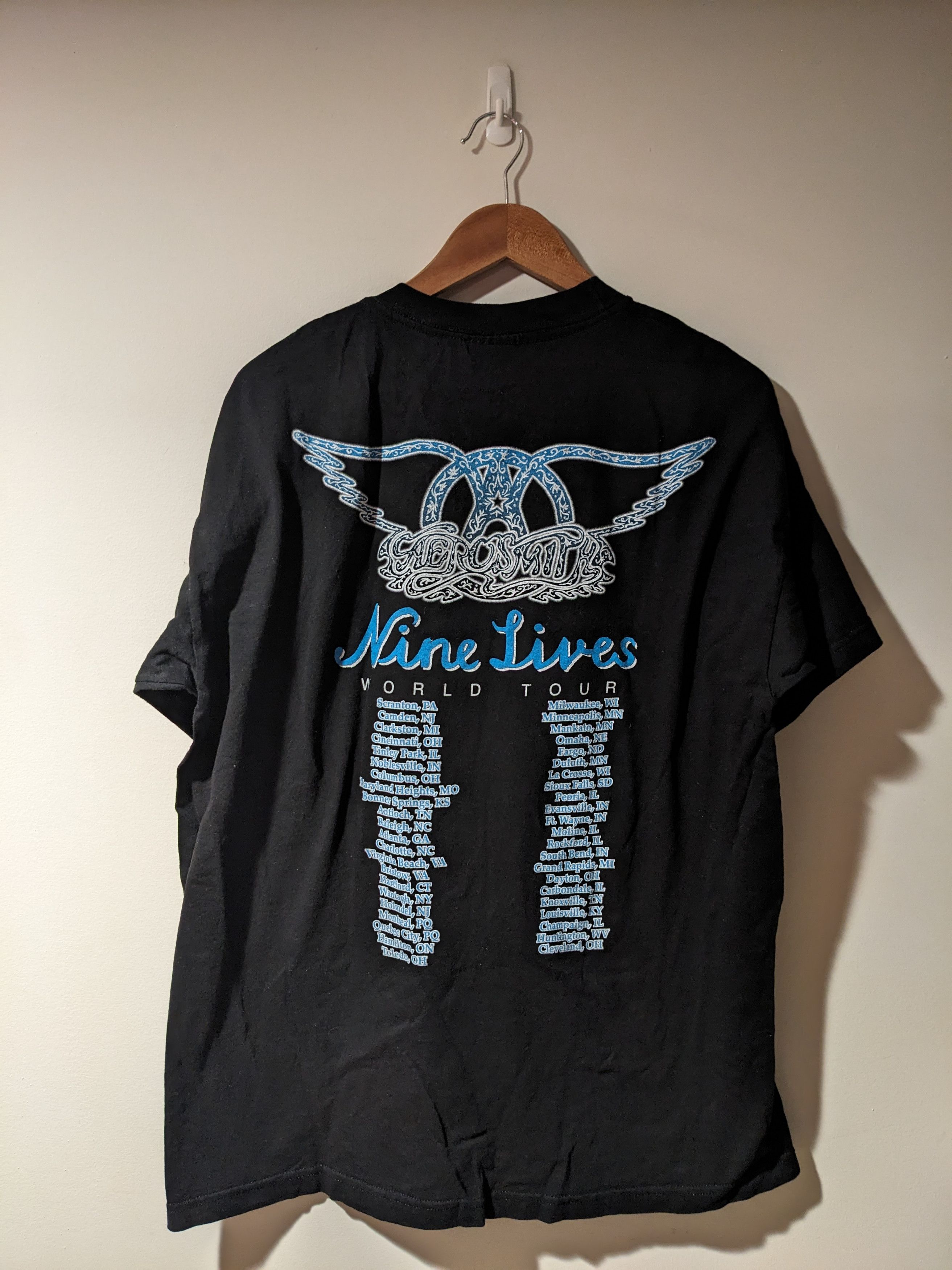 Band Tees Vintage 1997 Aerosmith Nine Lives World Tour T-Shirt Size US XL / EU 56 / 4 - 5 Thumbnail