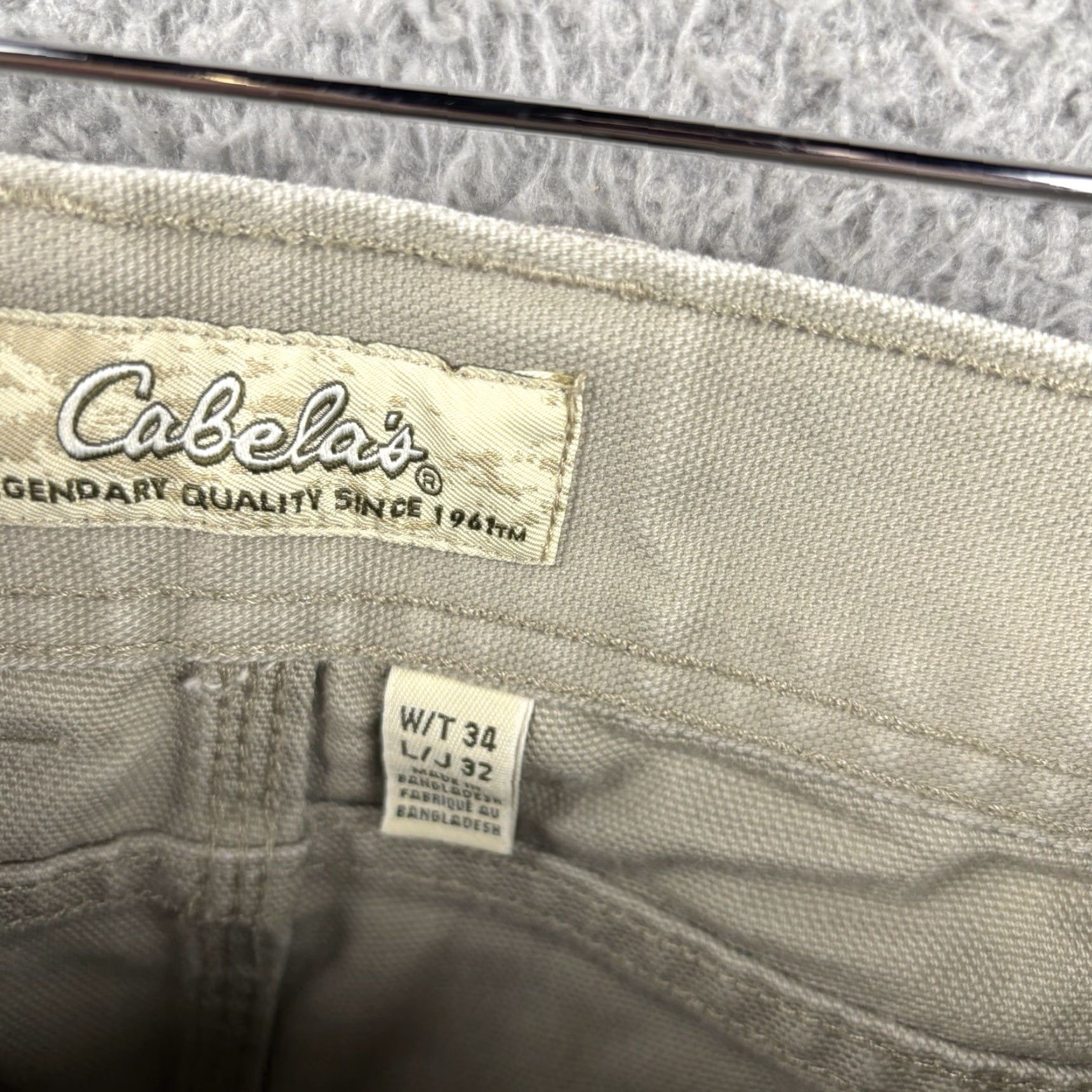 Vintage Cabela's Cargo Pants Men 34x32 Olive Green Heavy Twill Duck Canvas Work Outdoor Size US 34 / EU 50 - 3 Thumbnail