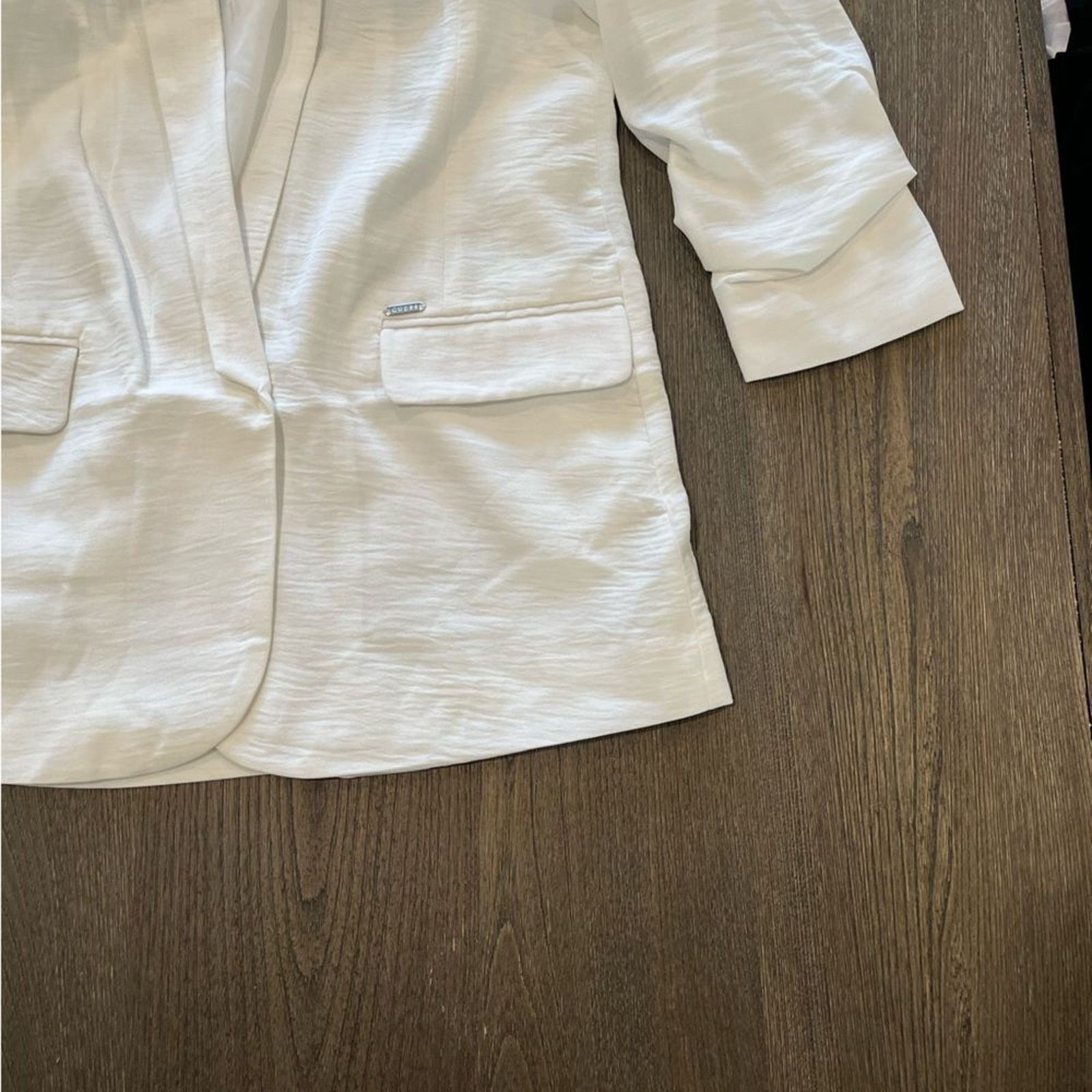 Guess Guess Womens White Long Line Blazer Jacket Size S Size S / US 4 / IT 40 - 2 Thumbnail