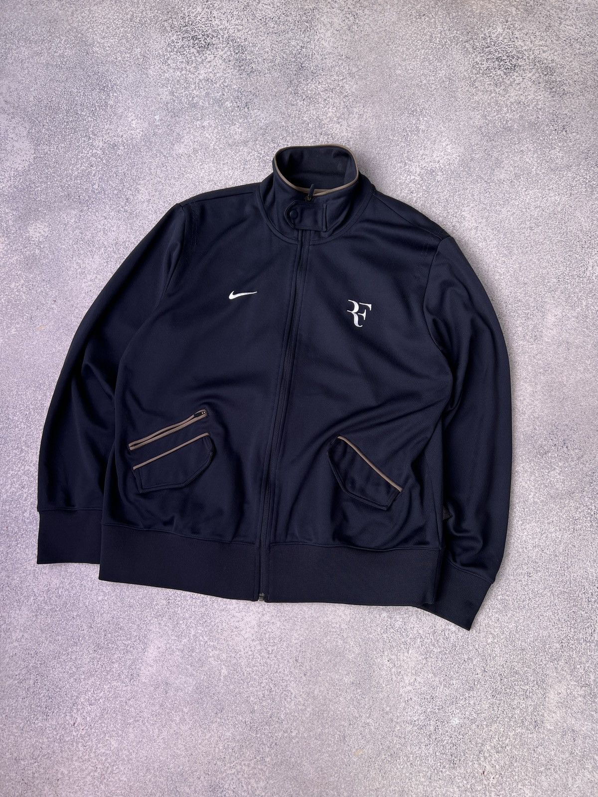 Nike × Vintage Vintage Nike Roger Federer U.S Open 2010 Navy Tennis Jacket Size US XXL / EU 58 / 5 - 3 Thumbnail