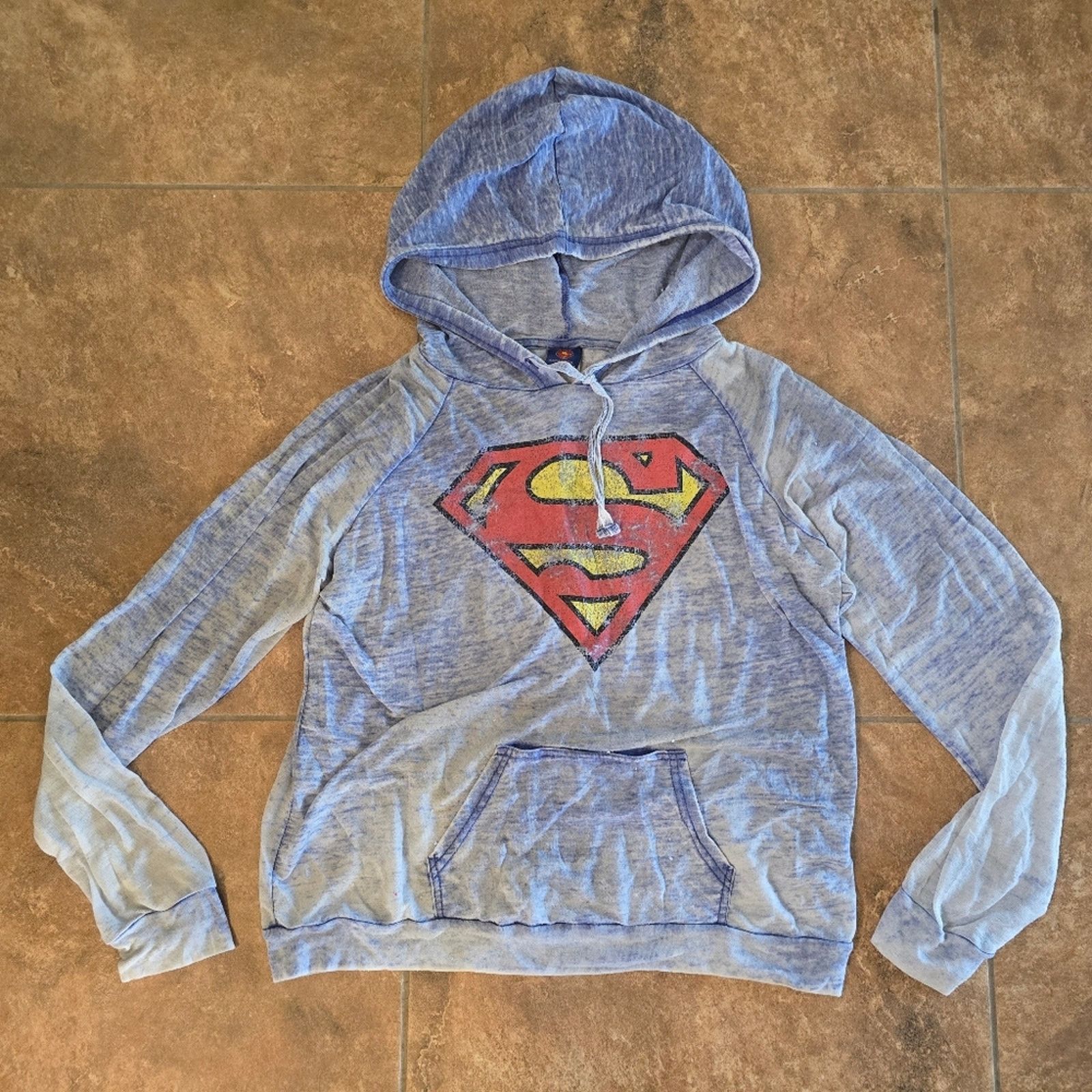 DC Comics Blue Burnout | DC COMICS | Superman Hoodie Size XL / US 12-14 / IT 48-50 - 1 Thumbnail