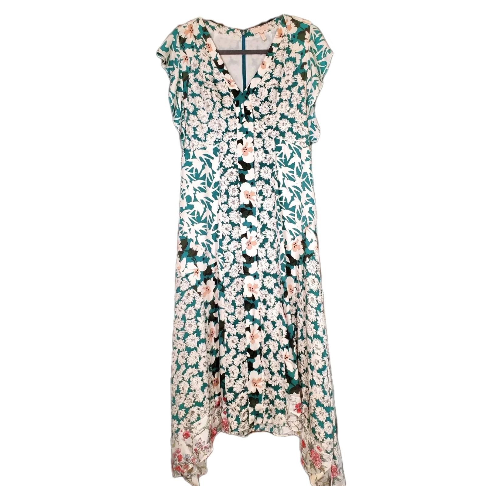 Rebecca Taylor Rebecca Taylor Midi Dress V-Neck Sleeveless Palm Print Fleur Multicolor Women's 8 Maxi? Size M / US 6-8 / IT 42-44 - 4 Thumbnail