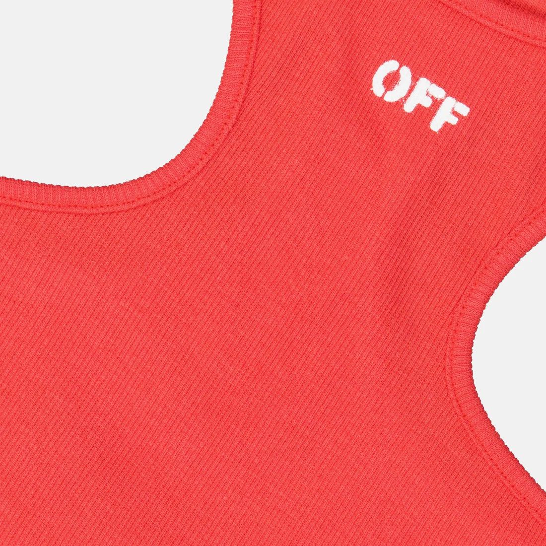 Off-White o1mle0425 Off Stamp Ribbed Rowing Crop Tank Top in Red Size XS / US 0-2 / IT 36-38 - 3 Thumbnail