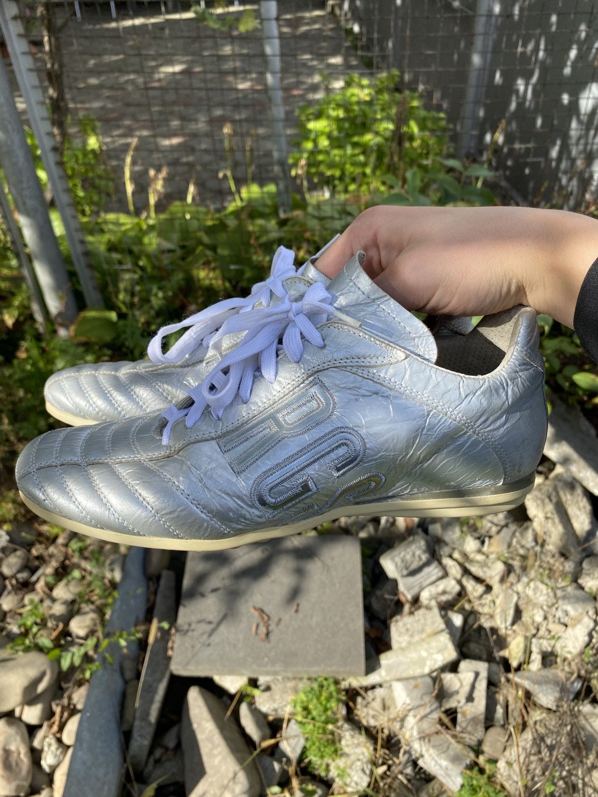 Dirk Bikkembergs Dirk Bikkembergs Leather Silver Sneakers Made in Italy Size US 8 / IT 38 - 6 Thumbnail
