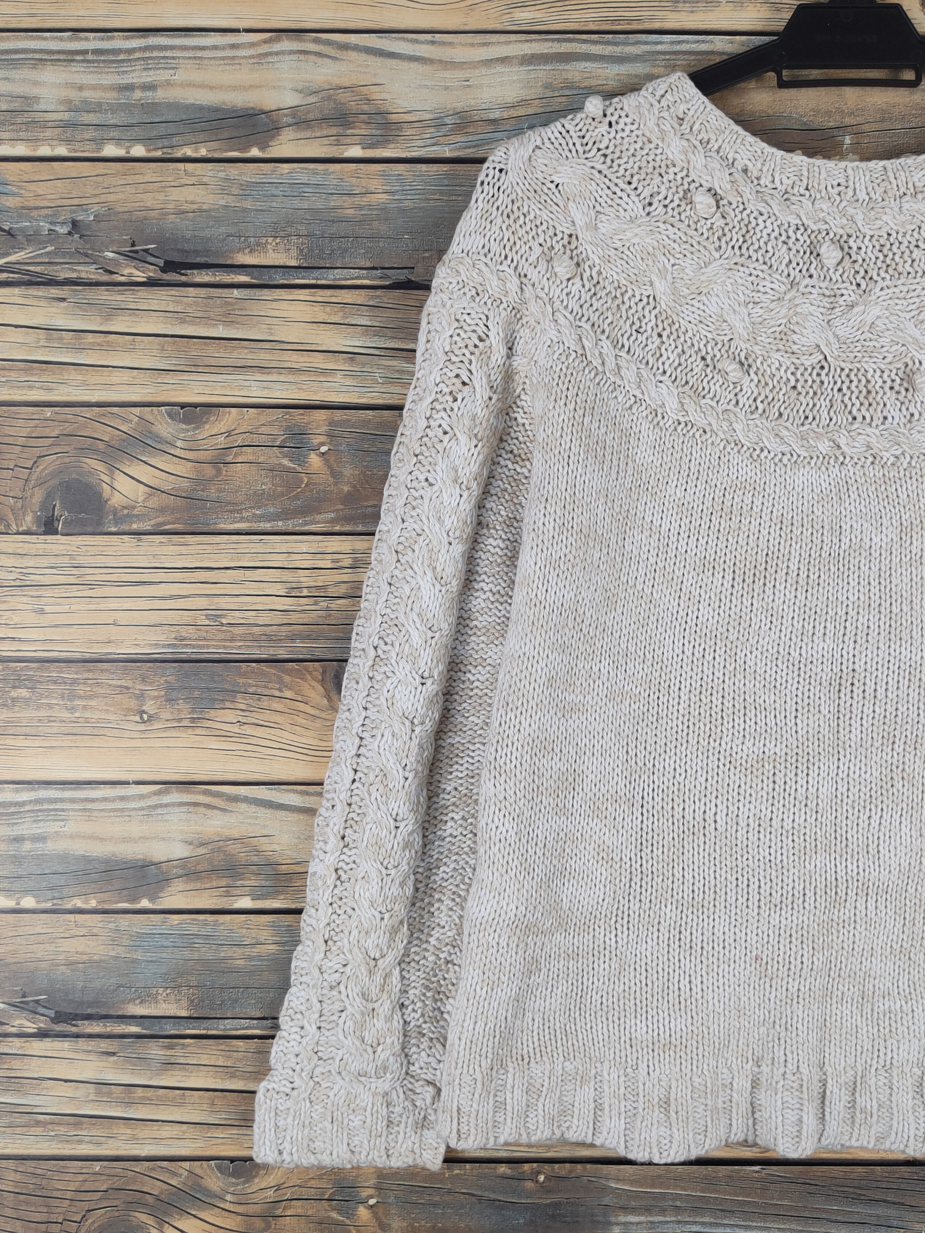 Aran Isles Knitwear × Japanese Brand × Vintage Non & Billy Light Brown Knitwear Cardigan #W1241 Size S / US 4 / IT 40 - 8 Thumbnail