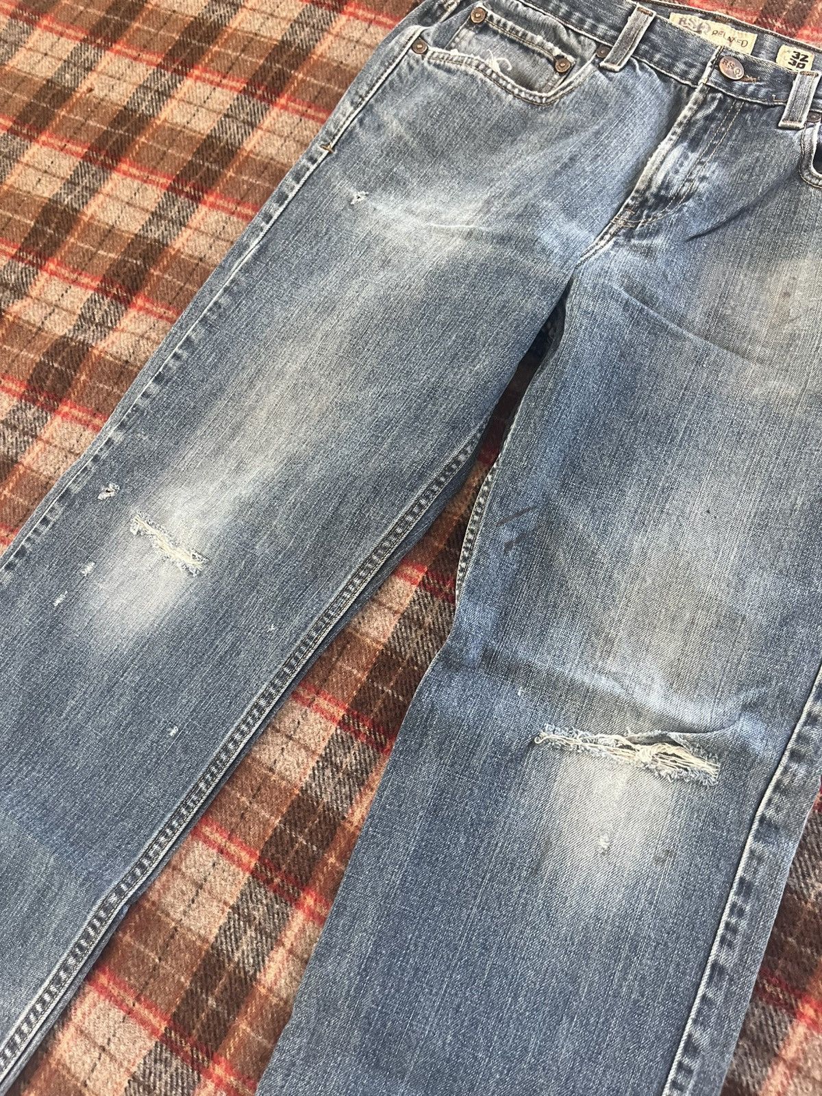 Rsq Vintage 2000’s Skater Grunge Destressed RSQ Y2K Denim Jeans Size US 32 / EU 48 - 4 Thumbnail