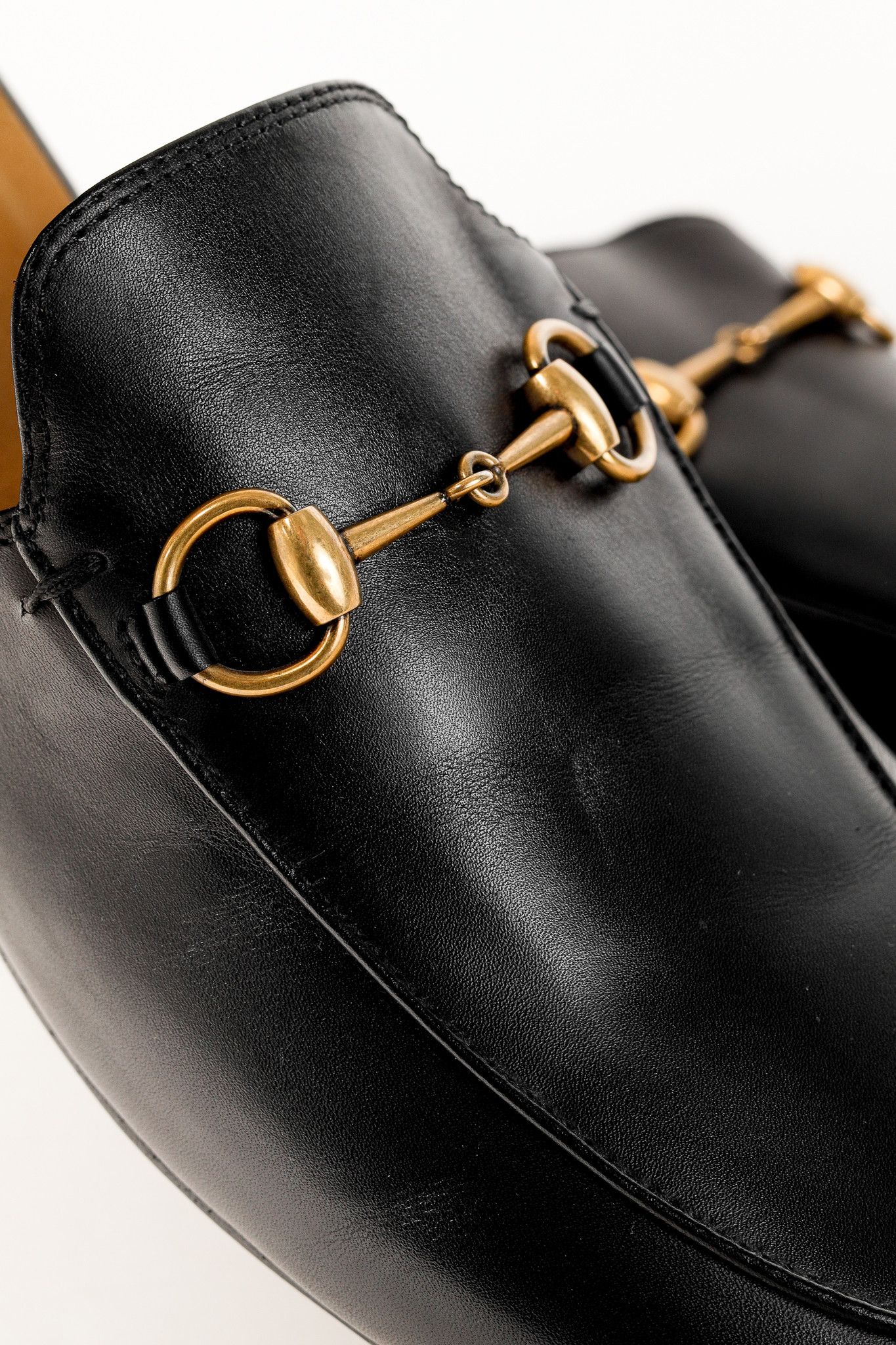 Gucci Gucci Princetown Gold Horsebit Black Leather Slipper Mule Size US 9 / IT 39 - 7 Thumbnail