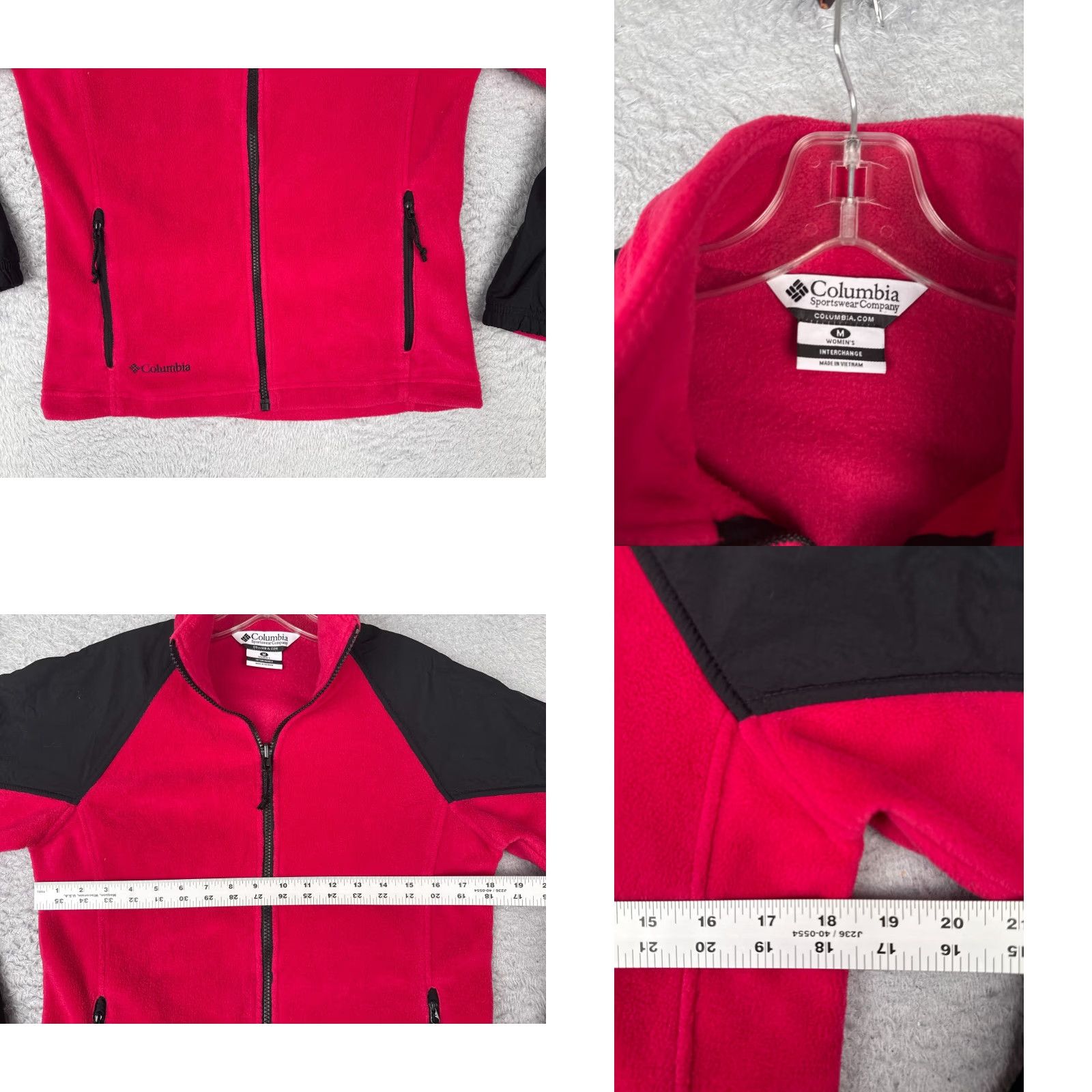 Pinko Columbia Jacket Womens Medium Pink Black Interchange Full Zip Polyester Fleece Size M / US 6-8 / IT 42-44 - 8 Thumbnail