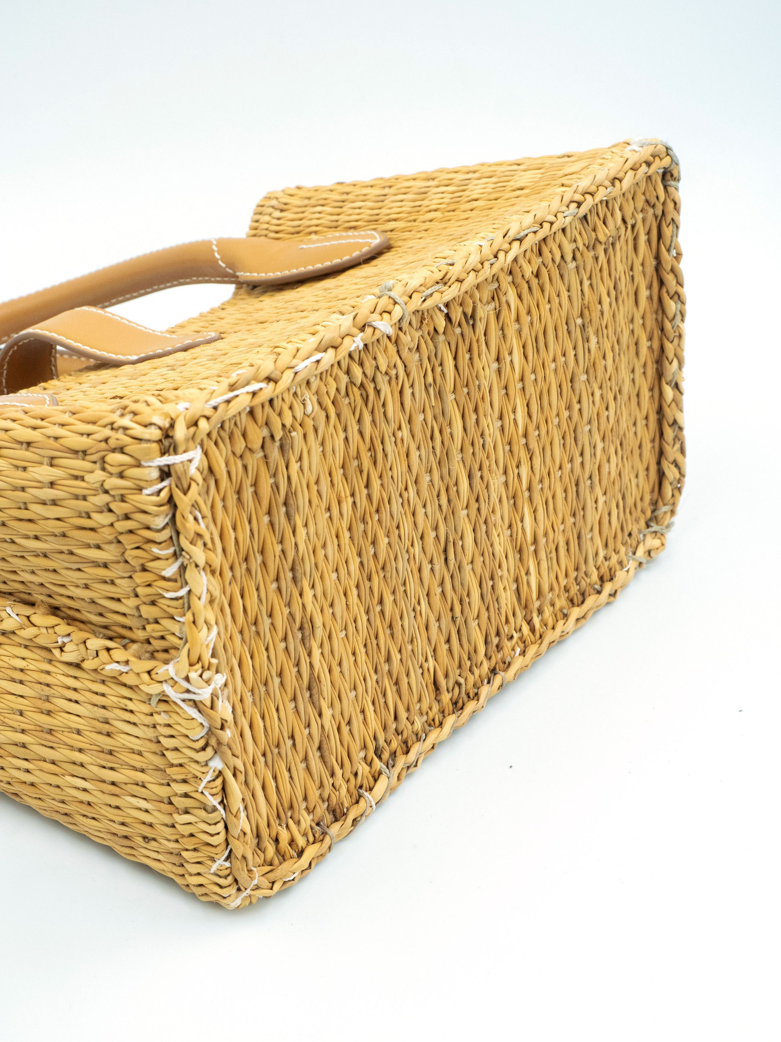 Ermanno Scervino Woven Tote Bag With Leather Handle And Embossed Luggage Tag Size ONE SIZE - 9 Thumbnail