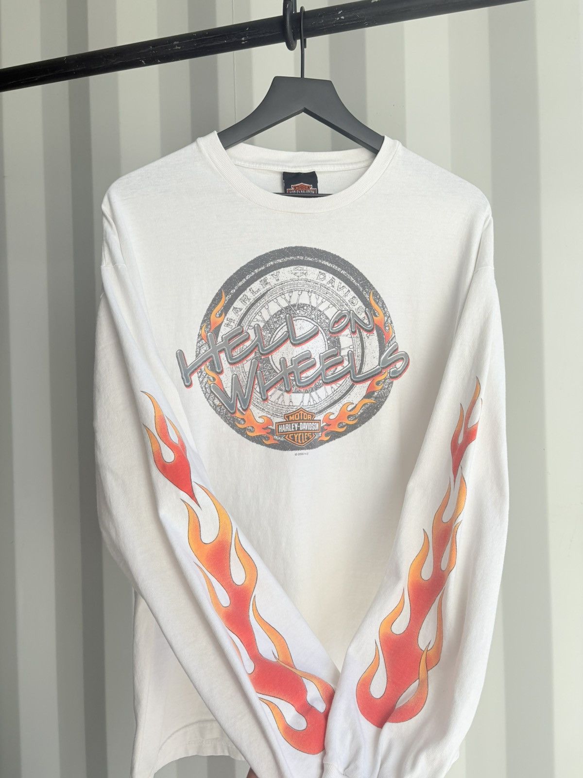 Harley Davidson Thrashed Flame Faded Shirt Distressed Band Tee Erd grunge Size US XL / EU 56 / 4 - 1 Thumbnail