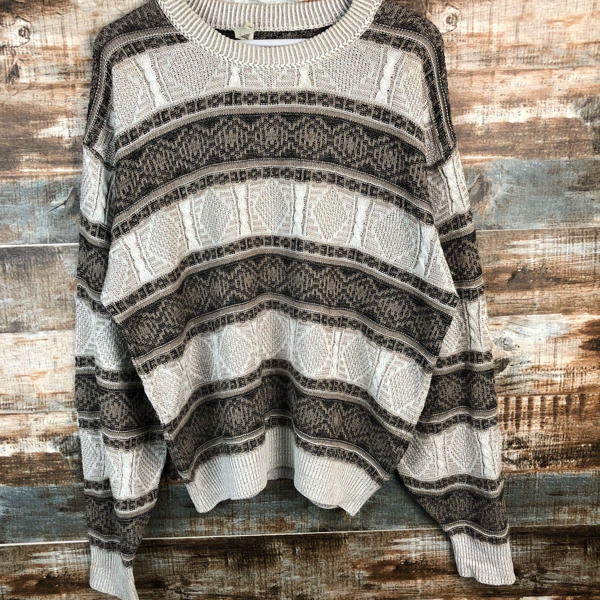 Homespun Knitwear DL Gard Robie Brown Stripe Knitwear #A1251 Size US L / EU 52-54 / 3 - 3 Thumbnail
