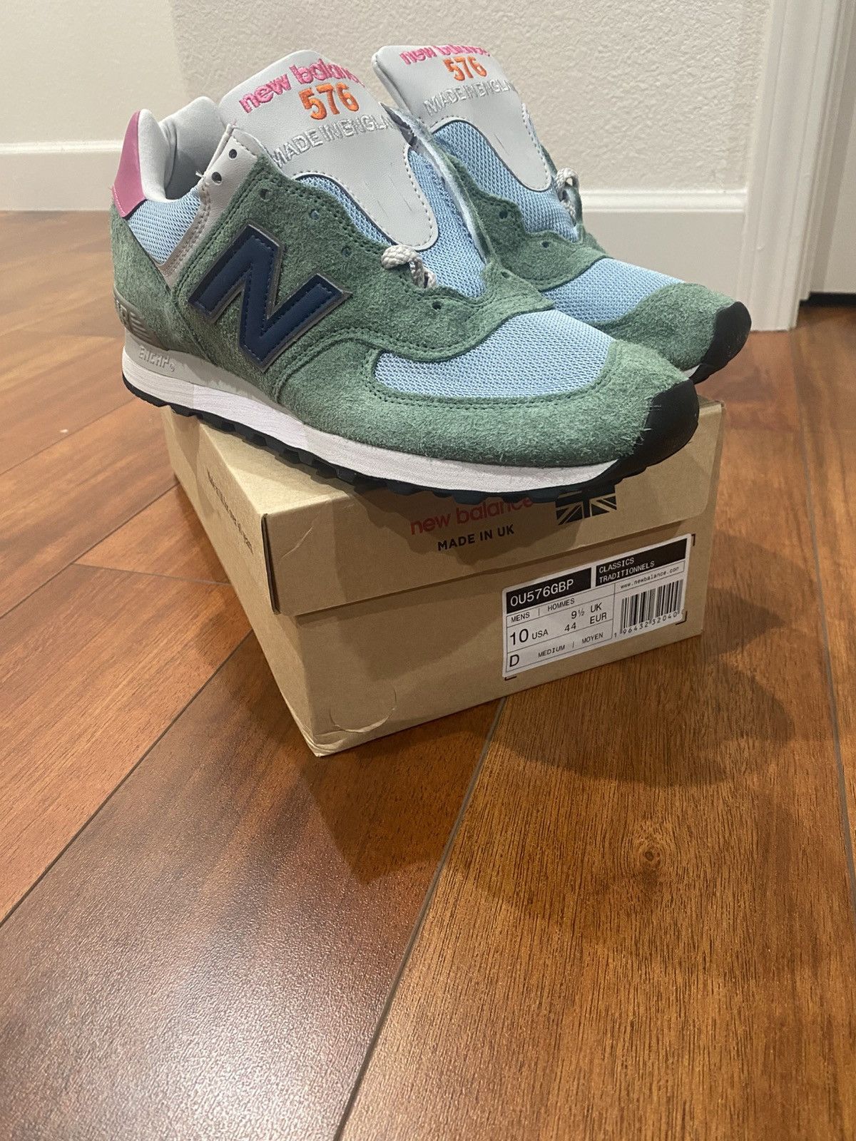 New Balance New Balance 576 - Made In UK-OU576GBP-Green Bearing Sea-US10 Size US 10 / EU 43 - 1 Thumbnail