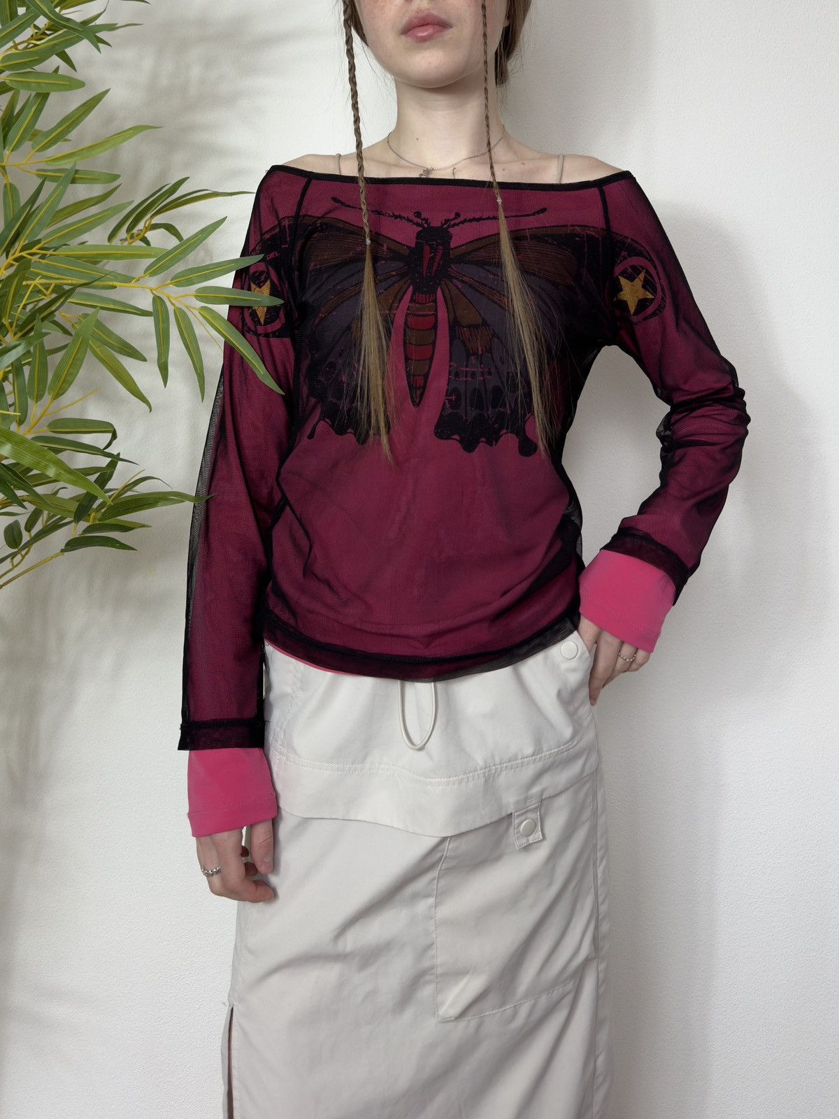 Vintage WAGGON BUTTERFLY MESH TERMO LONG SLEEVE Size M / US 6-8 / IT 42-44 - 3 Thumbnail