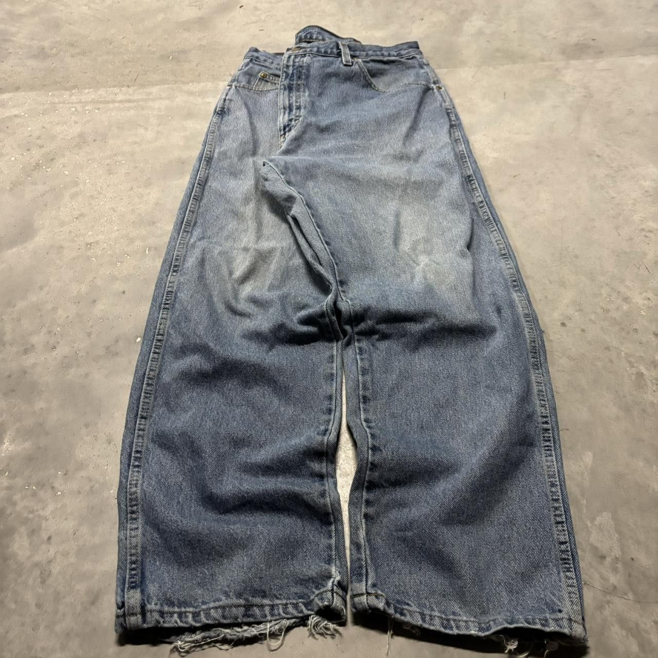 Japanese Brand × Vintage Crazy Vintage Y2K/2000s Grunge Medium Wash Distressed Denim Jeans! Size US 36 / EU 52 - 3 Thumbnail