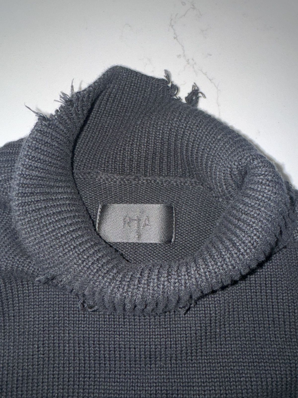 Rta Vintage Distressed Black Longsleeve Knitt TurtleNeck Size US L / EU 52-54 / 3 - 2 Thumbnail