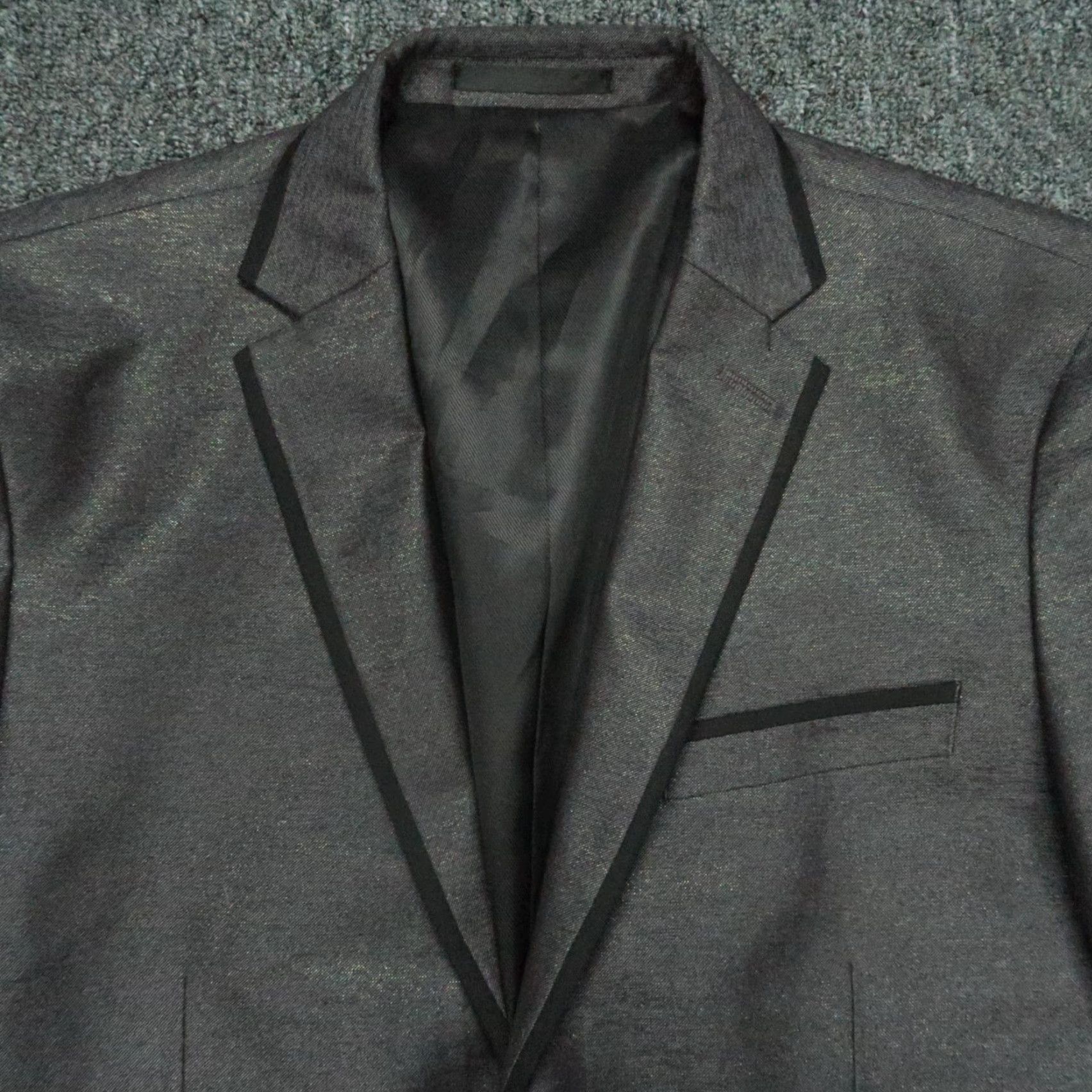 Kenneth Cole Kenneth Cole Reaction Mens Blazer Jacket Formal Sport Coat 38S Gray Solid Notch Short Single-Breasted Two-Button Mens Size 38R - 2 Thumbnail