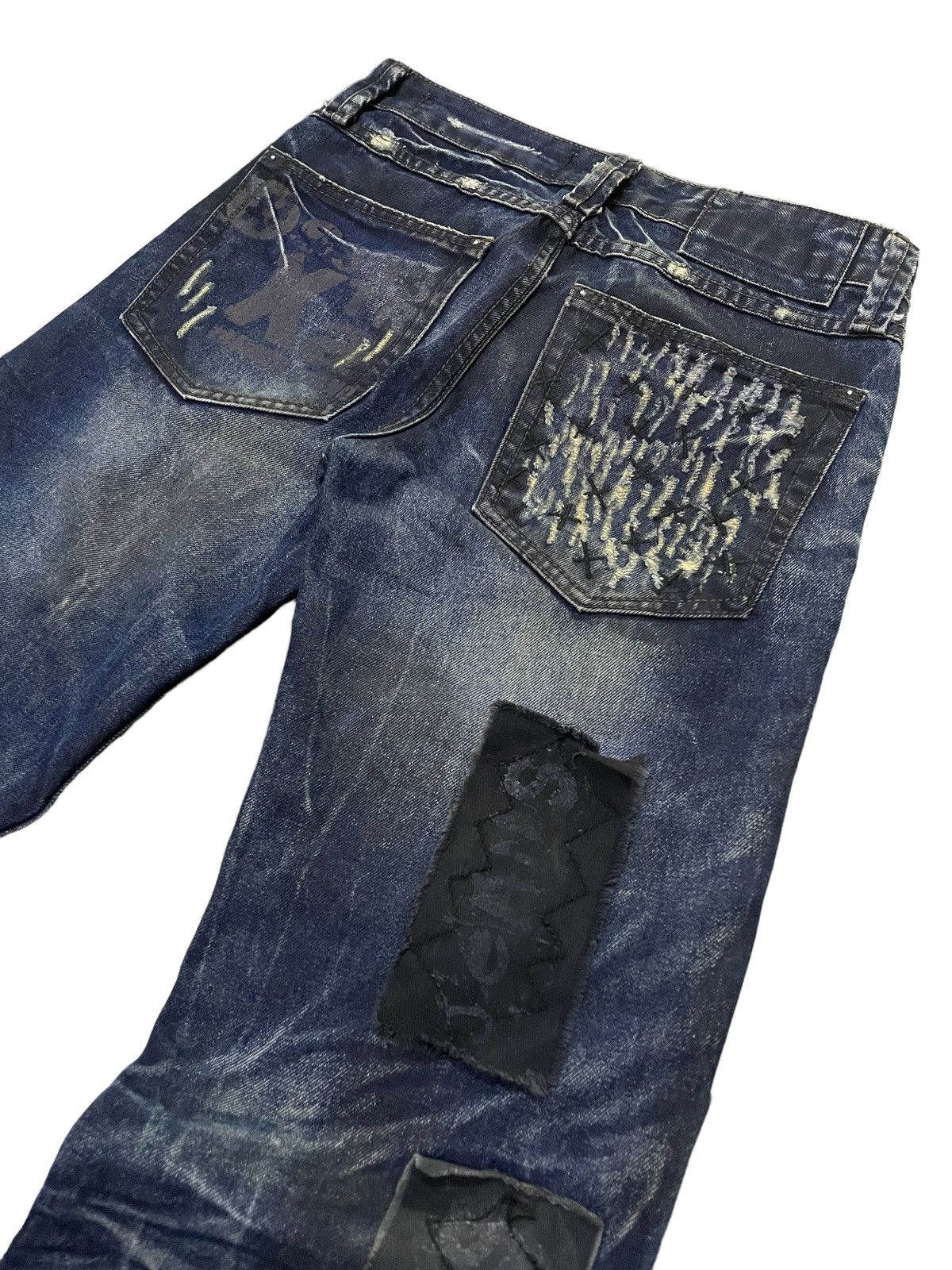 Japanese Brand × Kapital Cattan Farm Japan Uru Boro Claw Mark Dirt Wash Jeans Size US 30 / EU 46 - 14 Thumbnail