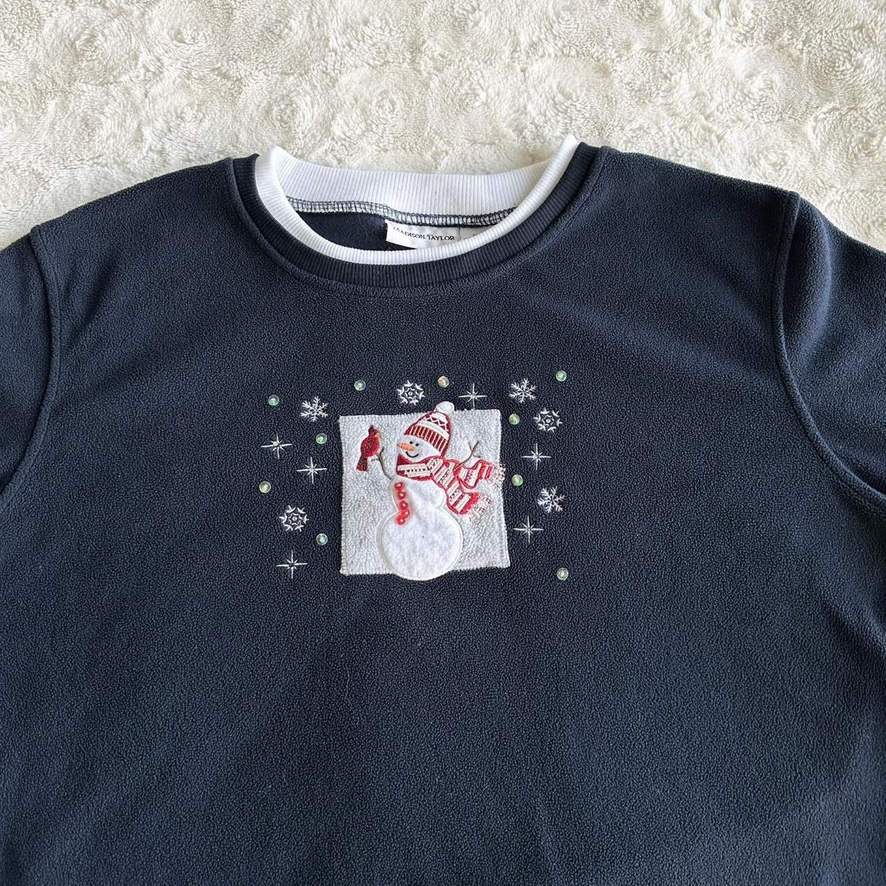 Other Vintage Snowman Sweatshirt Womens XL Navy Fleece Cardinal Size XL / US 12-14 / IT 48-50 - 4 Thumbnail