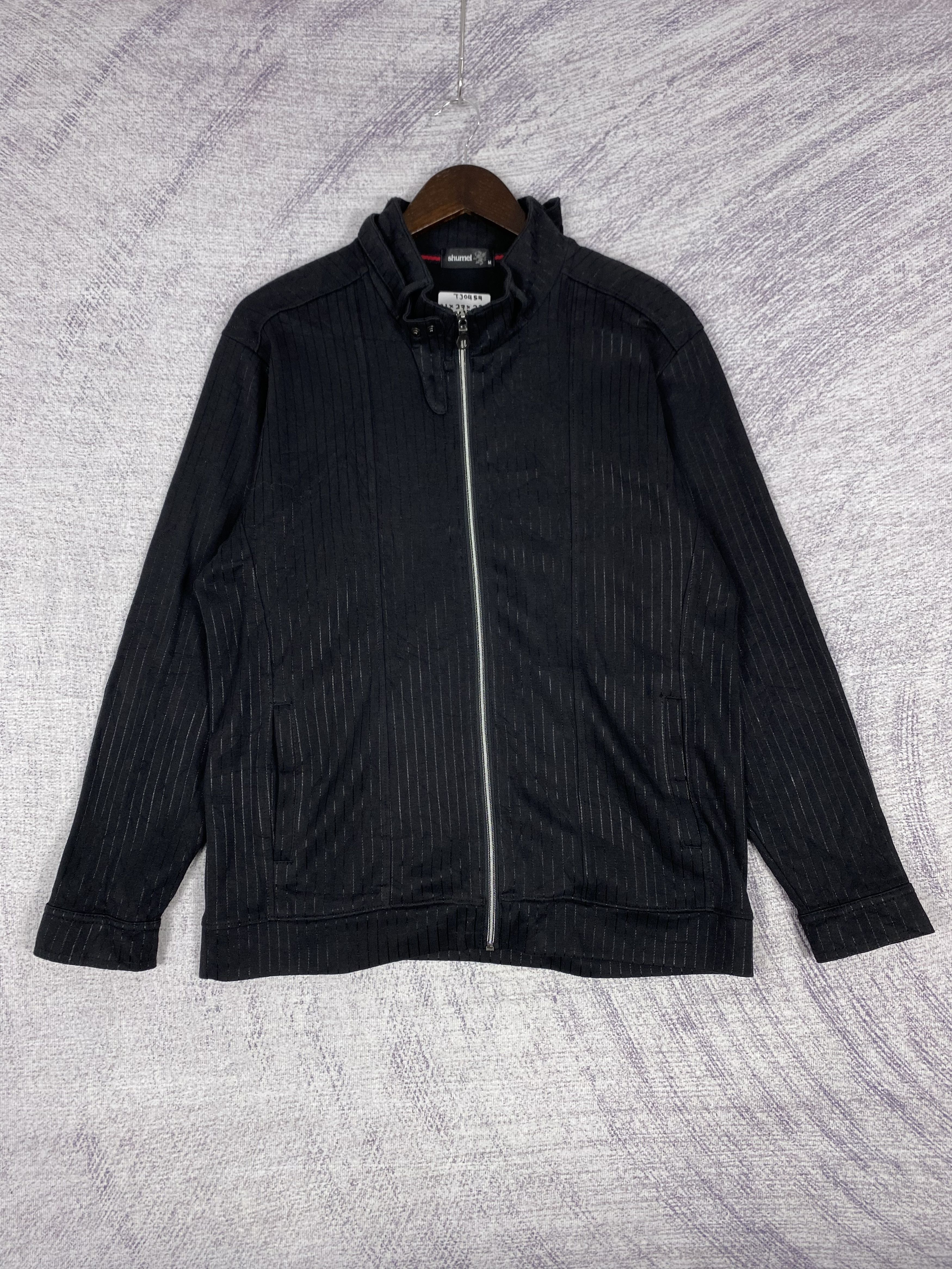 Japanese Brand Vintage Shumel Striped Zip Up Black Light Jacket Size US M / EU 48-50 / 2 - 1 Thumbnail