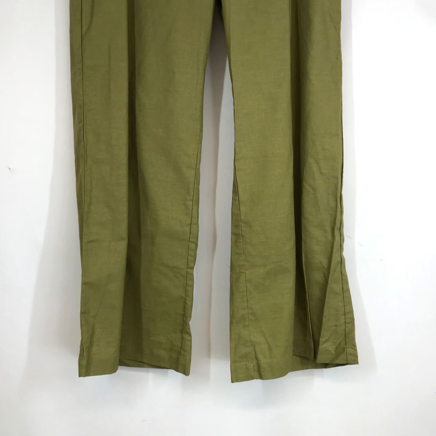 Vintage COCO WOMEN'S GREEN WIDE LEG BELTED PANTS 6 Size 28" / US 6 / IT 42 - 3 Thumbnail