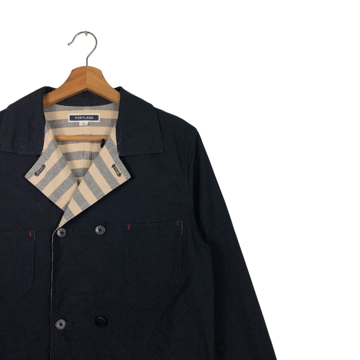 45rpm 🔥VINTAGE CHORE JACKET BLANKET STRIPED PORTLAND ISSEY MIYAKE Size US M / EU 48-50 / 2 - 9 Thumbnail