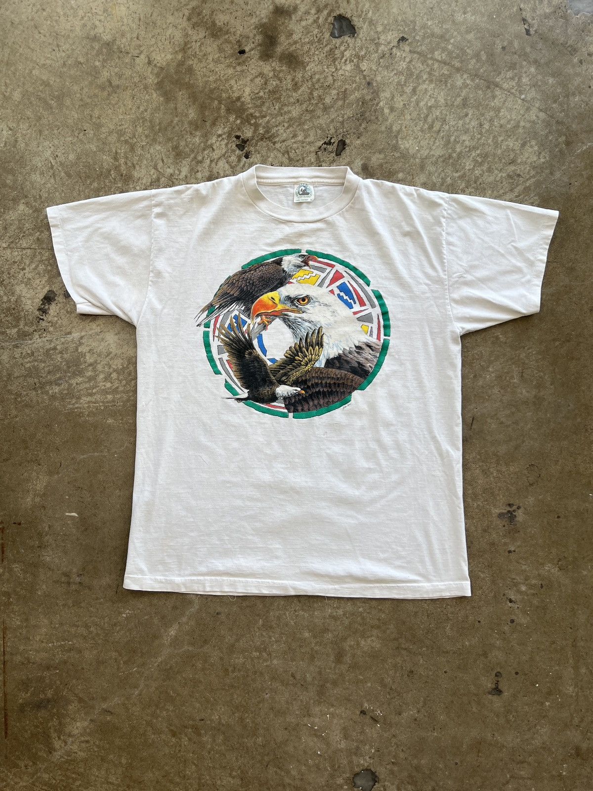 Vintage Vintage 90s USA Eagle Nature Tee Single Stitch XL Size US XL / EU 56 / 4 - 2 Thumbnail