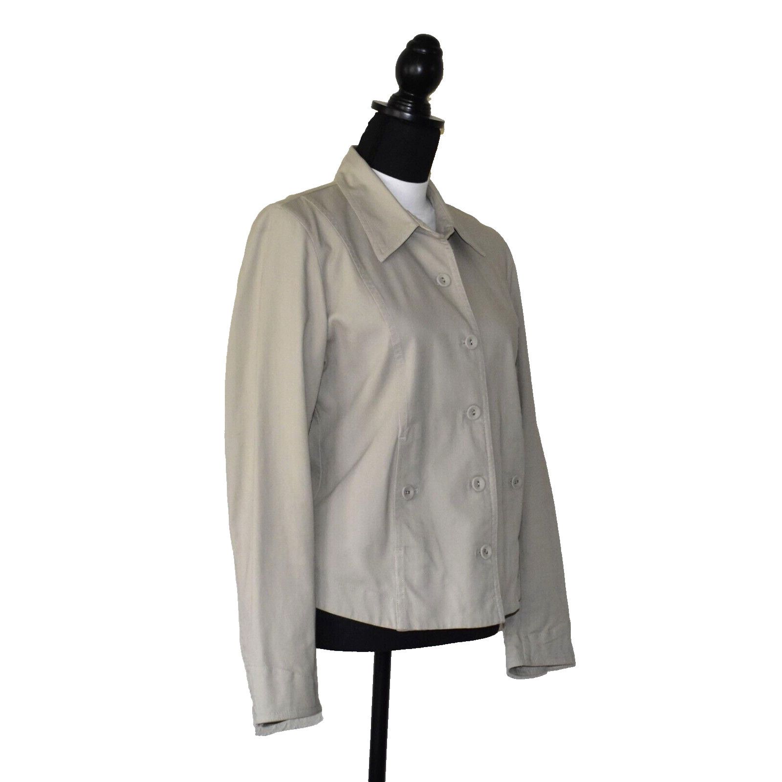 Eileen Fisher NEW EILEEN FISHER Sand Cotton Pockets Button Front Jacket S Size S / US 4 / IT 40 - 2 Thumbnail