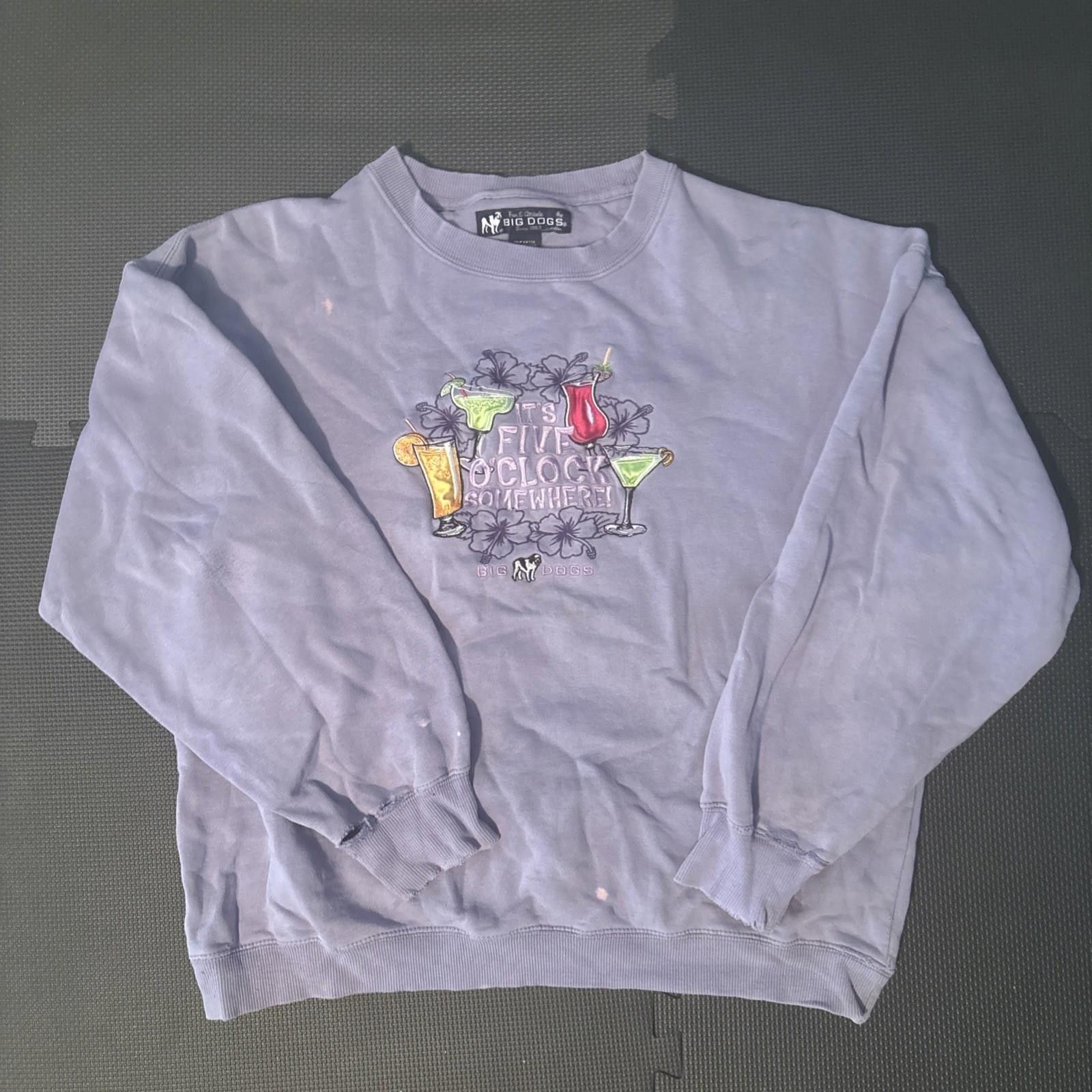 Big Dogs Women’s Vintage Big Dogs Fleece Sweater Pullover pink stitch Size M / US 6-8 / IT 42-44 - 1 Thumbnail