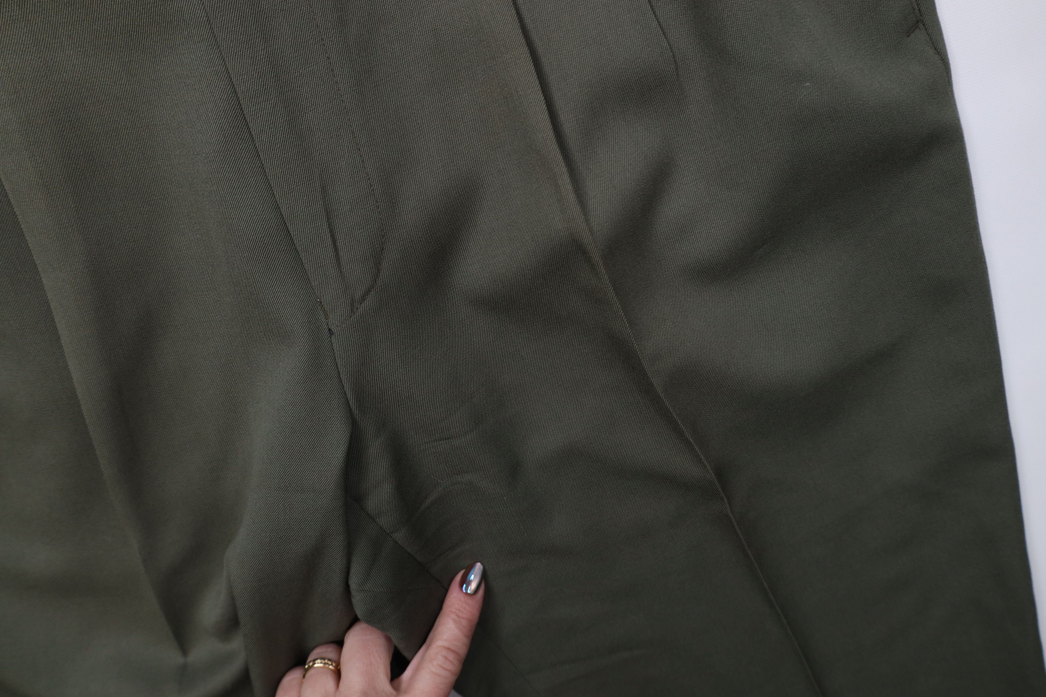 Vintage Vintage 90s Streetwear Wool Knit Wide Leg Chino Pants Green Size US 34 / EU 50 - 8 Thumbnail