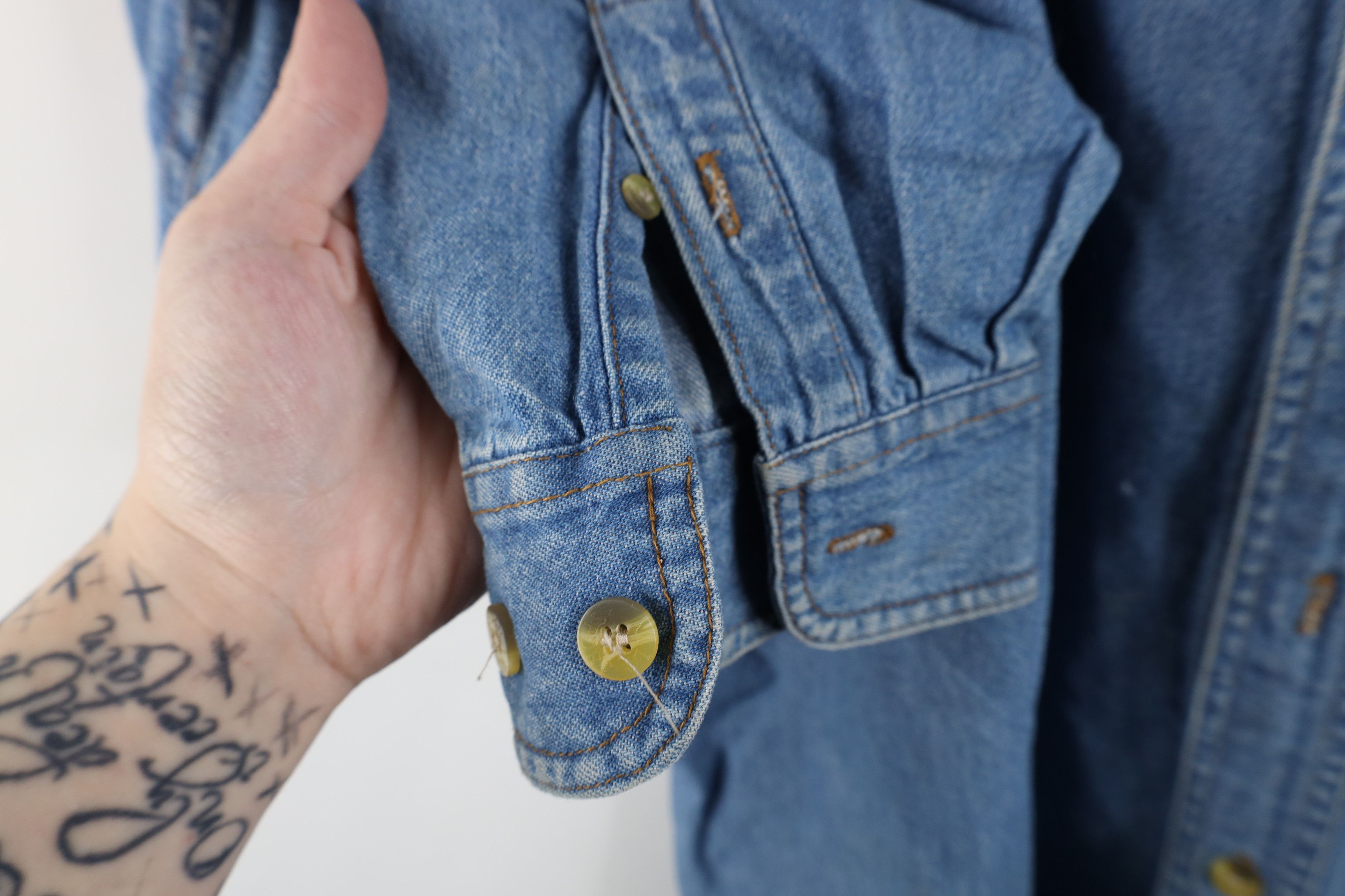 Vintage Vintage 90s Star Park Horse Racing Denim Jean Button Shirt Size US XL / EU 56 / 4 - 9 Thumbnail