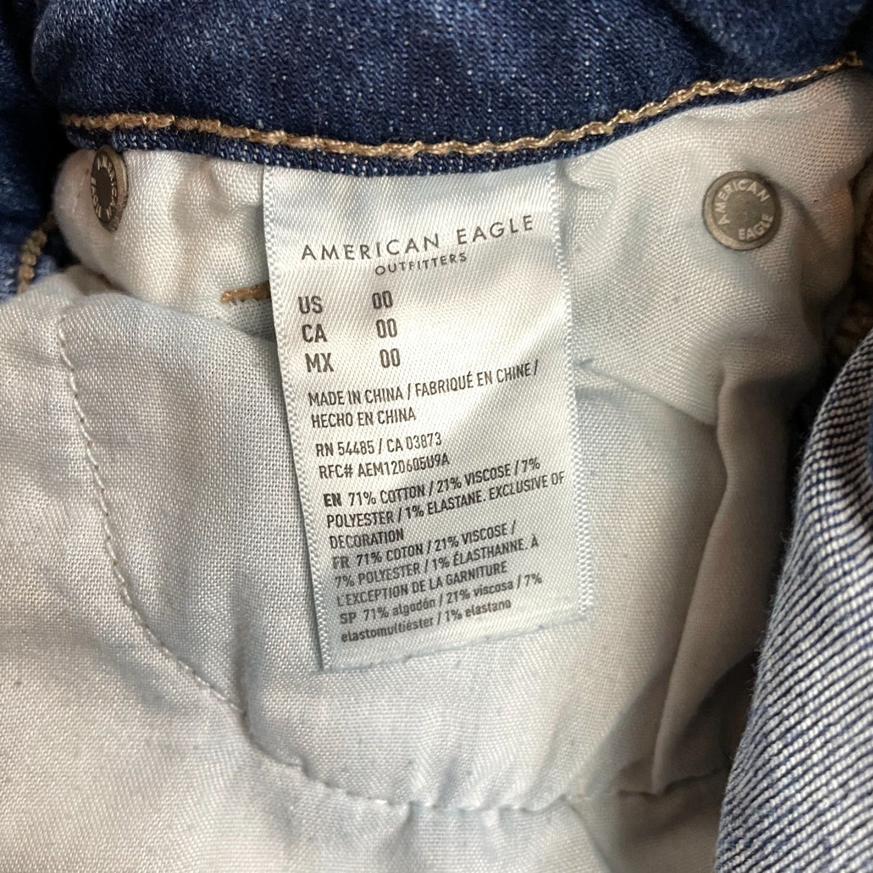 American Eagle Outfitters American Eagle Outfitters Next Level Stretch Denim Shorts Womens 00 Blue Distressed Dark Stretch 5-Pocket Denim Zip Front High Rise Casual Summer Size 24" / US 00 / IT 34 - 4 Thumbnail
