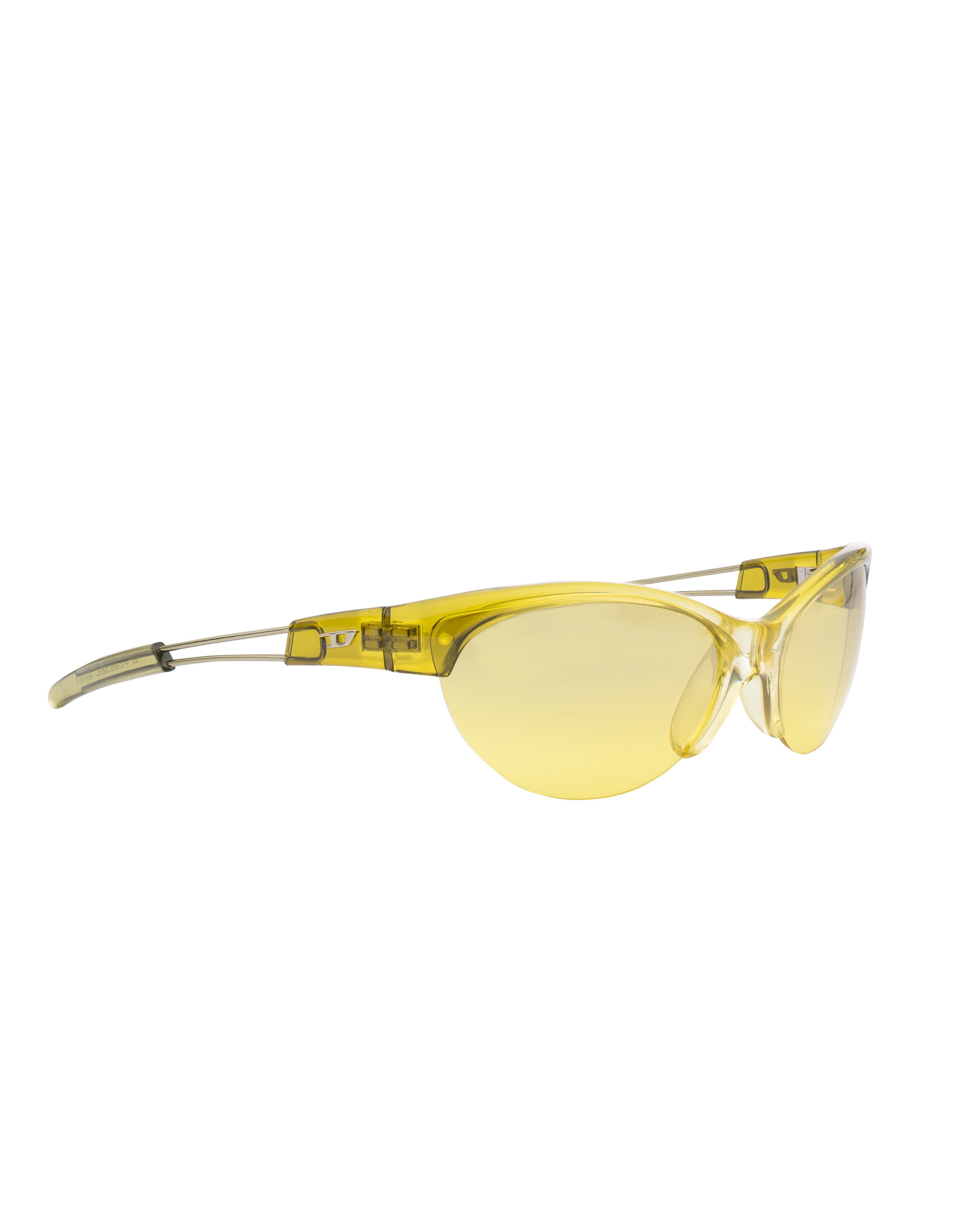 Diesel Diesel '90s Neon Green Half-Rim Sport Sunglasses Size ONE SIZE - 3 Thumbnail