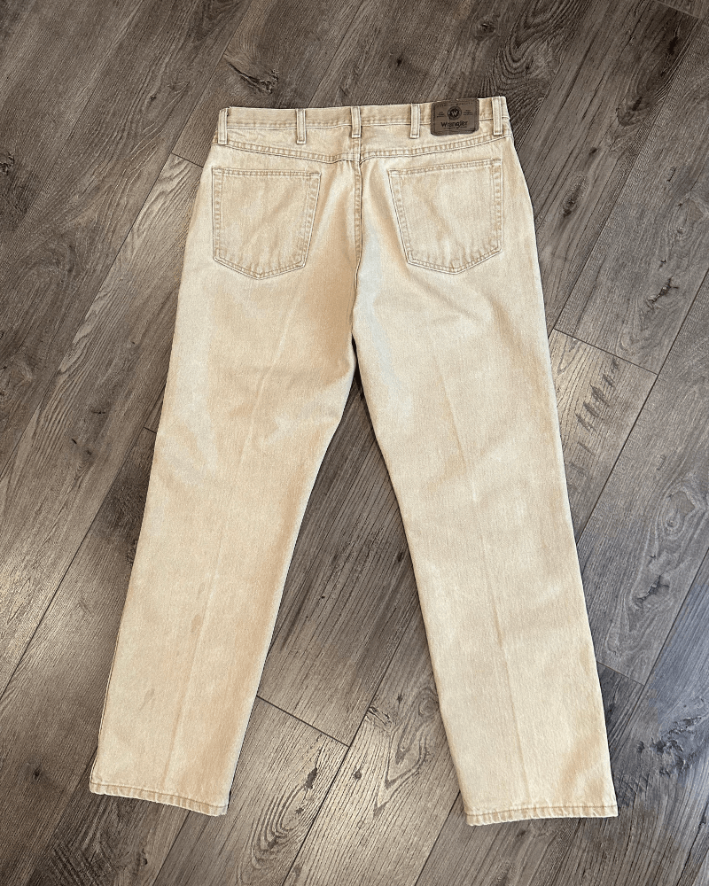 Vintage × Wrangler Vintage Wrangler Khaki Beige Straight Fit Men's Jeans 36x30 Size US 36 / EU 52 - 2 Thumbnail