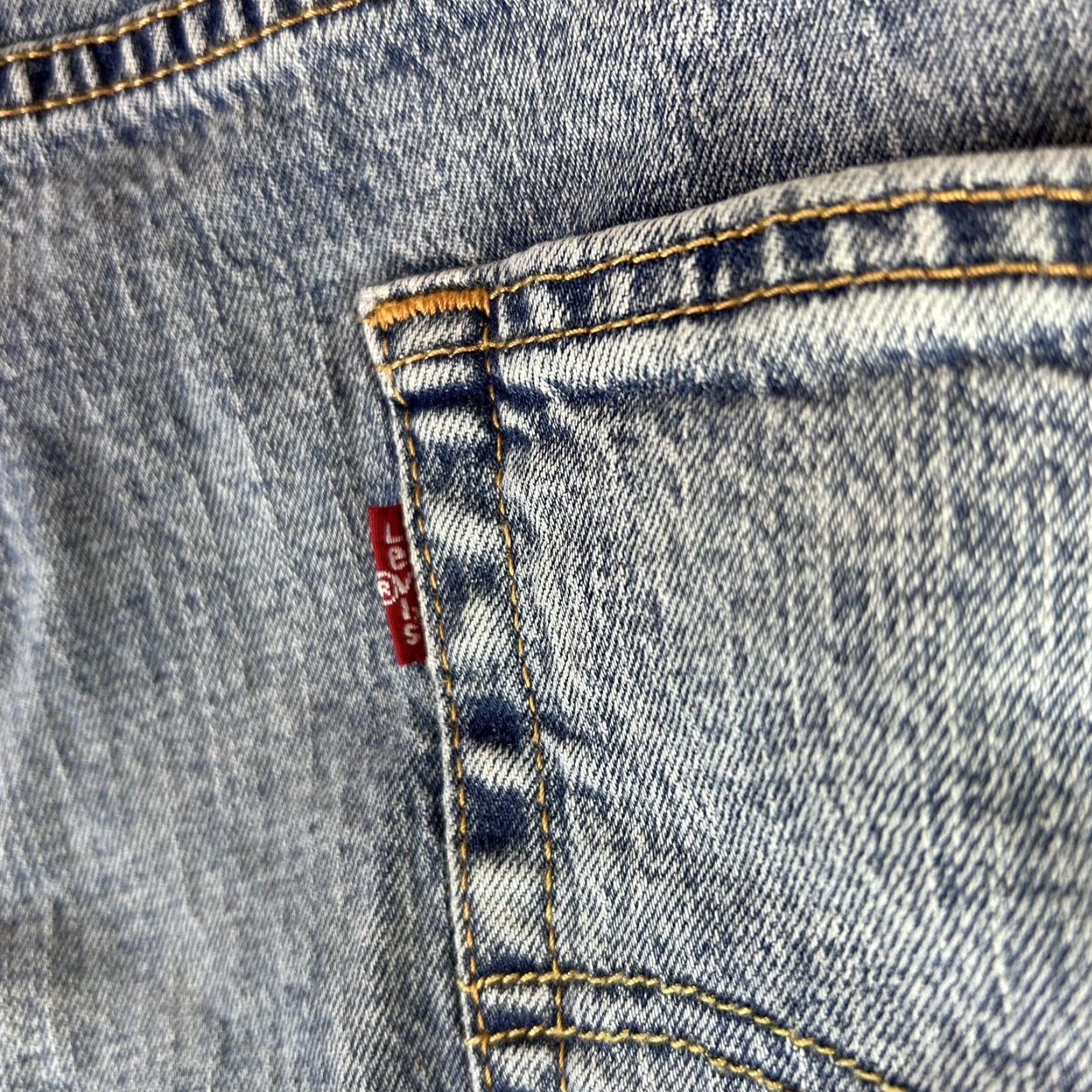 Levi's Levis Jeans Mens 48x29 Light Wash Blue Denim Athletic Taper Stretch Zip Fly Size US 32 / EU 48 - 7 Thumbnail