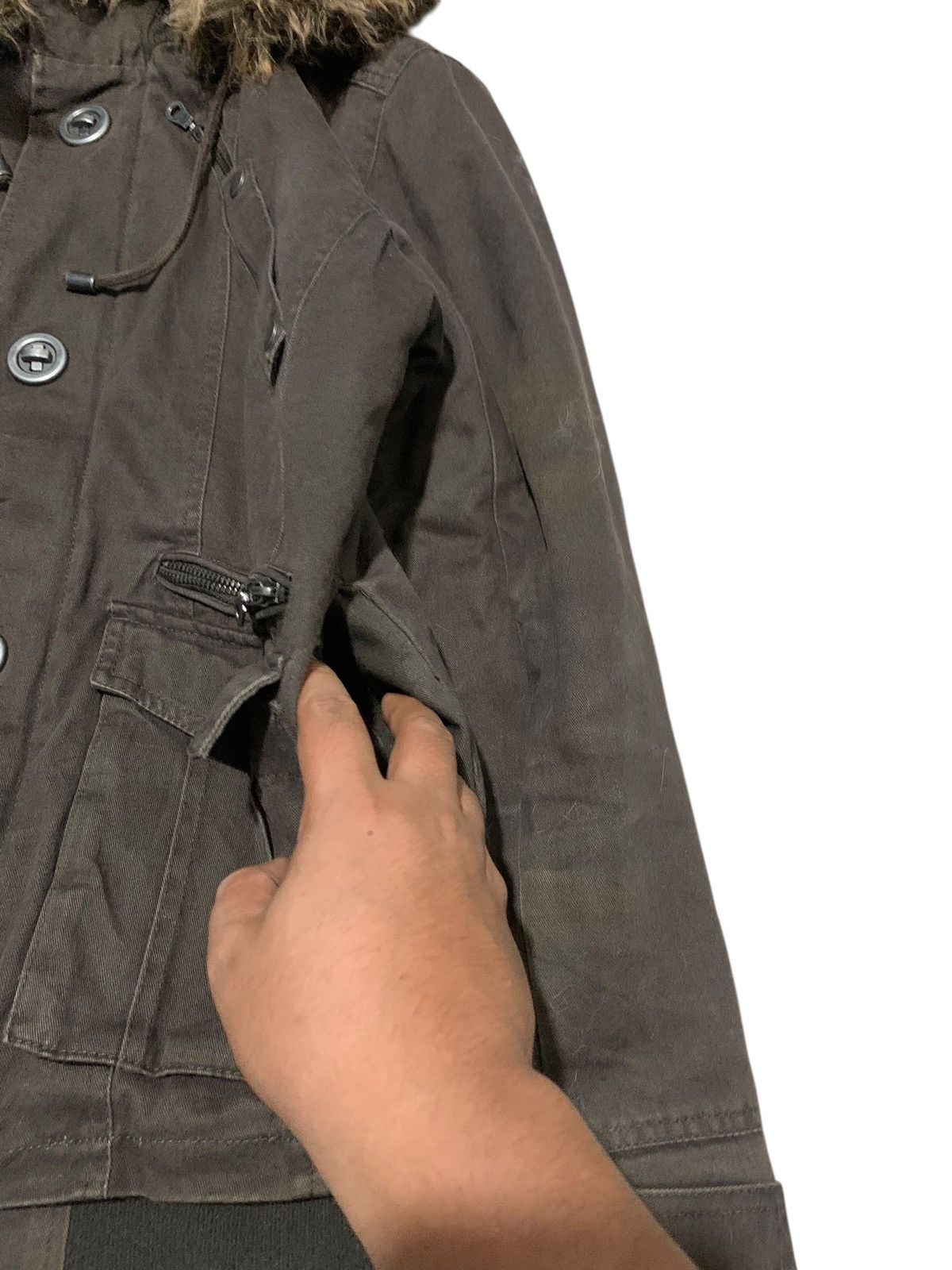 If Six Was Nine 2000s In The Attic multipocket fur hoodie canvas jacket Size US M / EU 48-50 / 2 - 5 Thumbnail