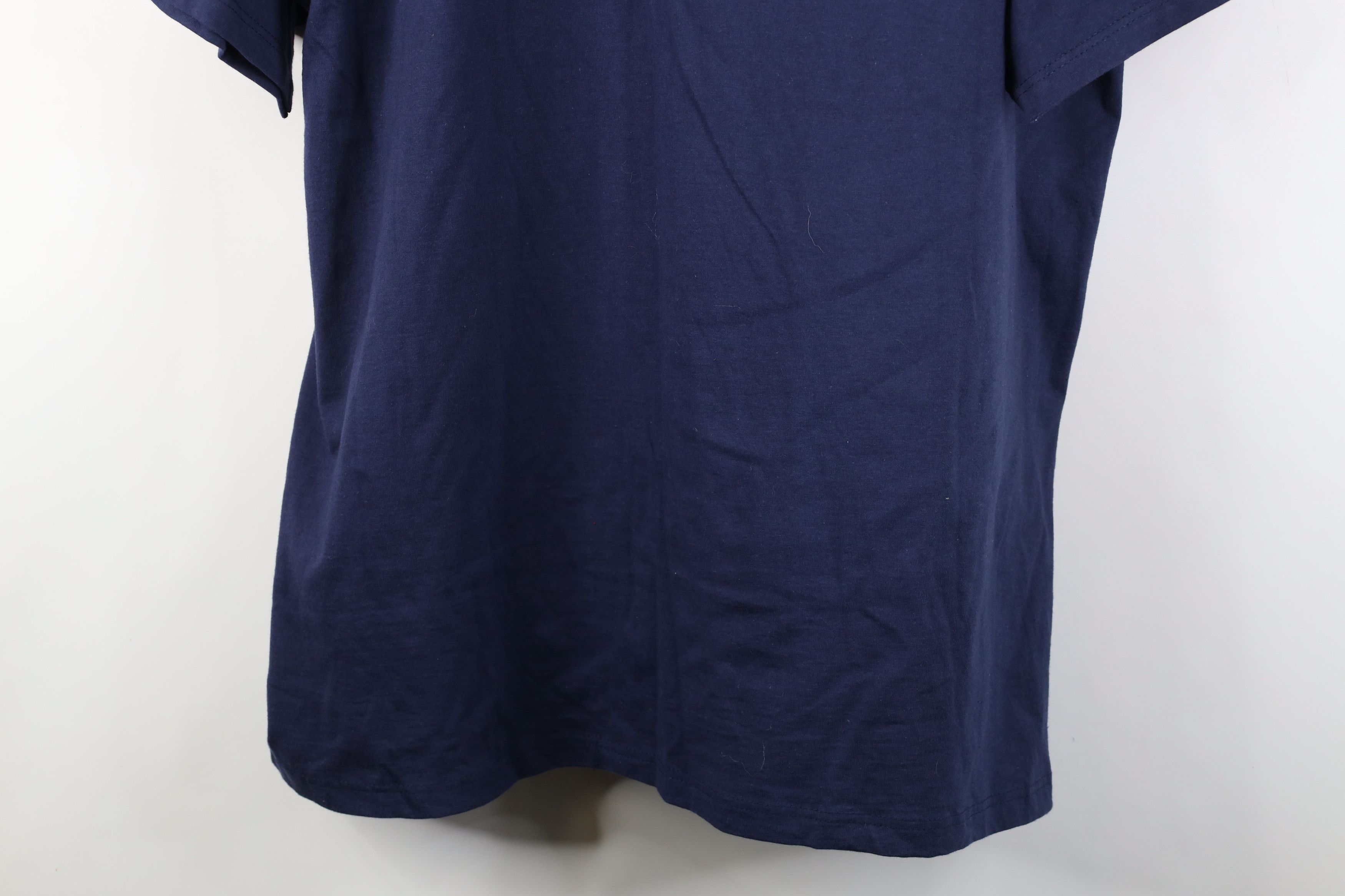 Vintage Vintage 90s Streetwear Heavyweight Cotton T-Shirt Navy Blue Size US XXL / EU 58 / 5 - 3 Thumbnail
