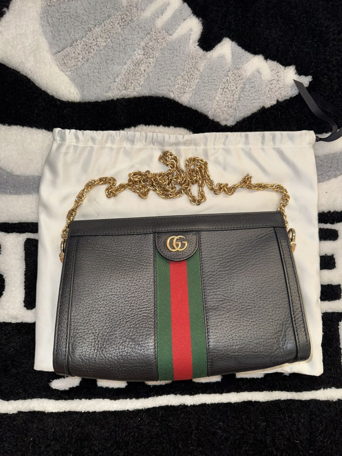 Gucci Web Ophidia Small Shoulder Bag in Black, Women's