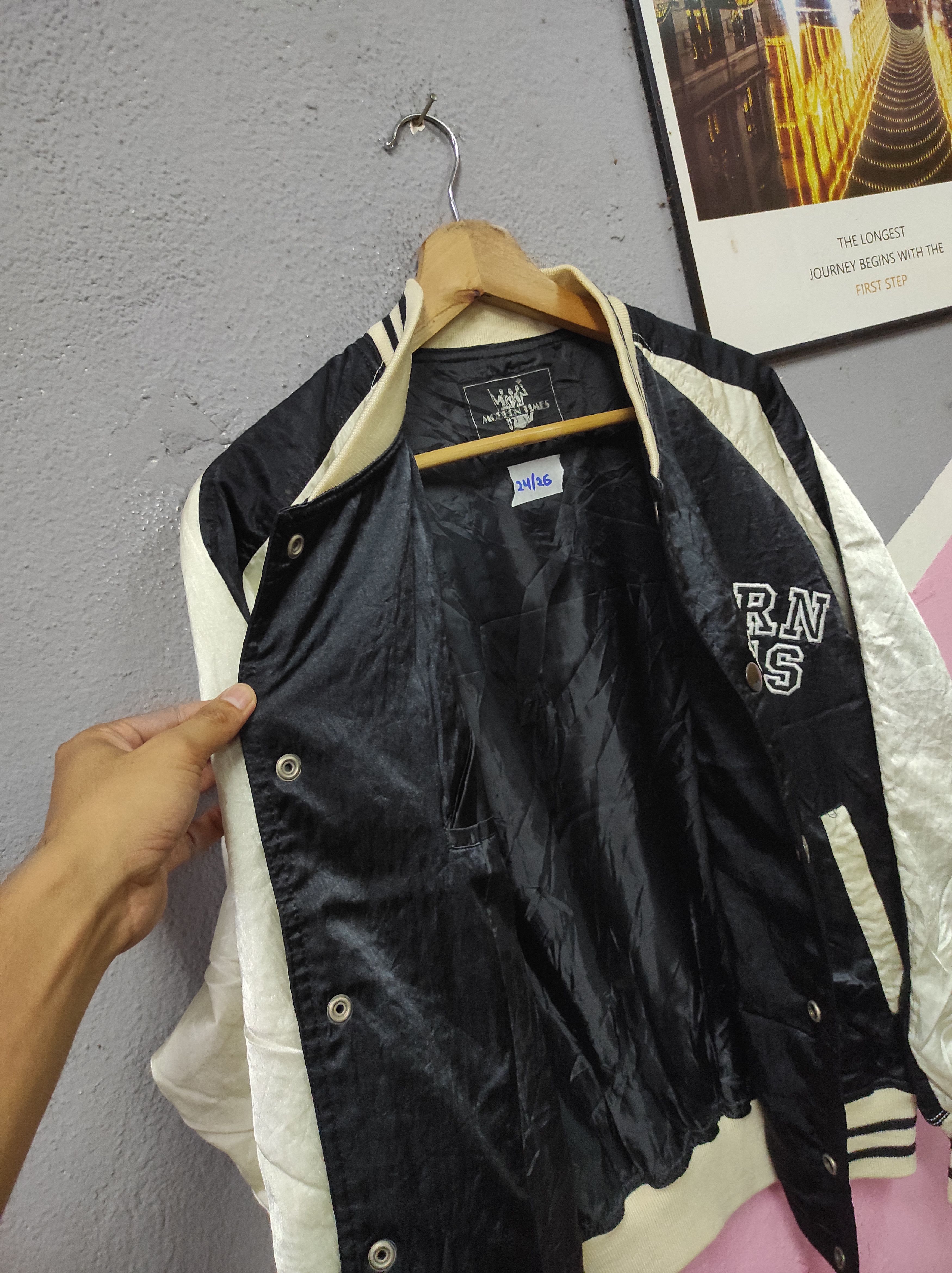 Japanese Brand × Vintage MODERN TIMES 1950 EMBROIDERY LOGO SUKAJAN JACKET DISTRESSED Size US M / EU 48-50 / 2 - 4 Thumbnail