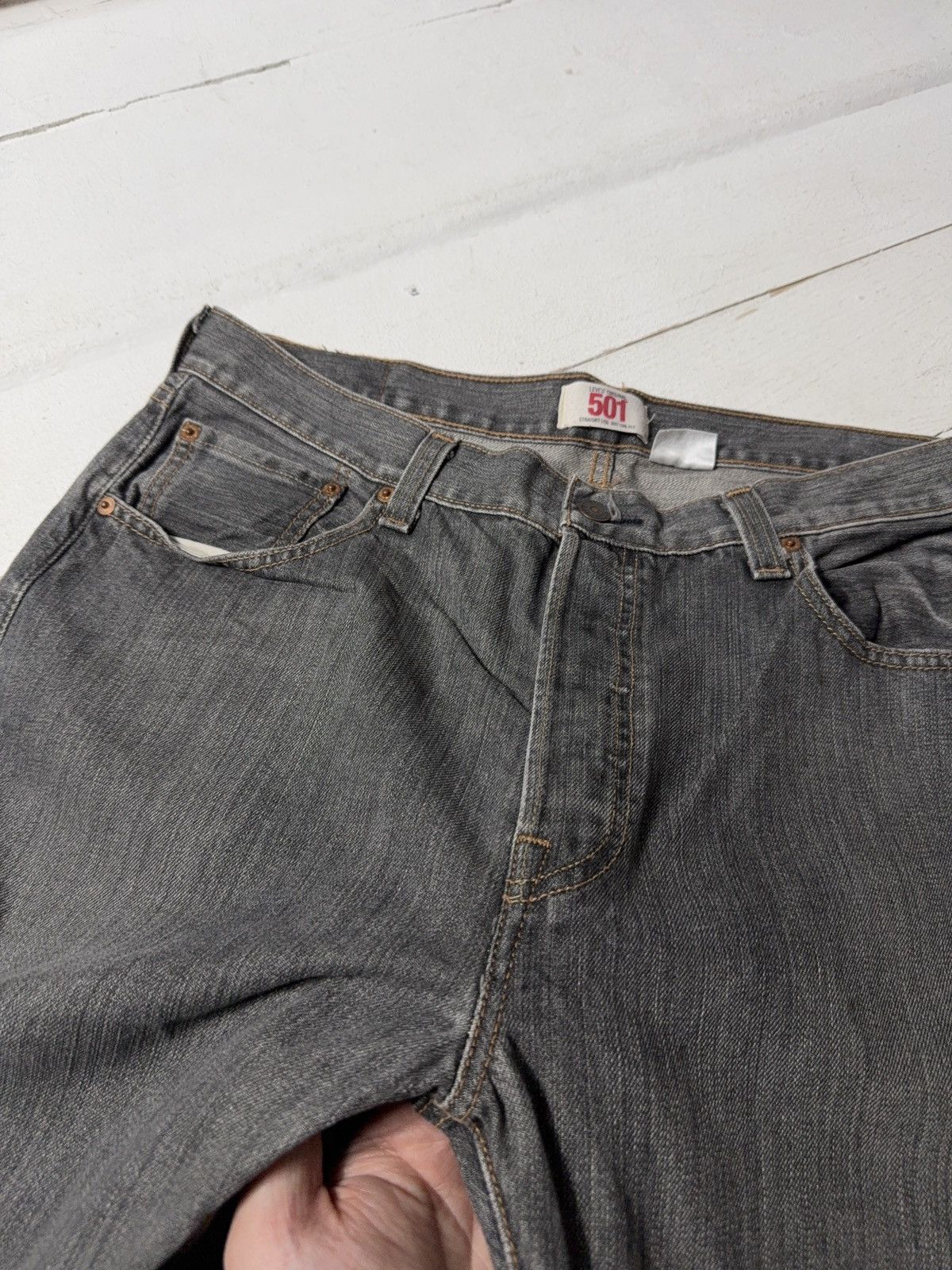 Levi's 00s Levi’s 501 Original Grey Jeans Button Fly Made in Mexico Size US 36 / EU 52 - 6 Thumbnail