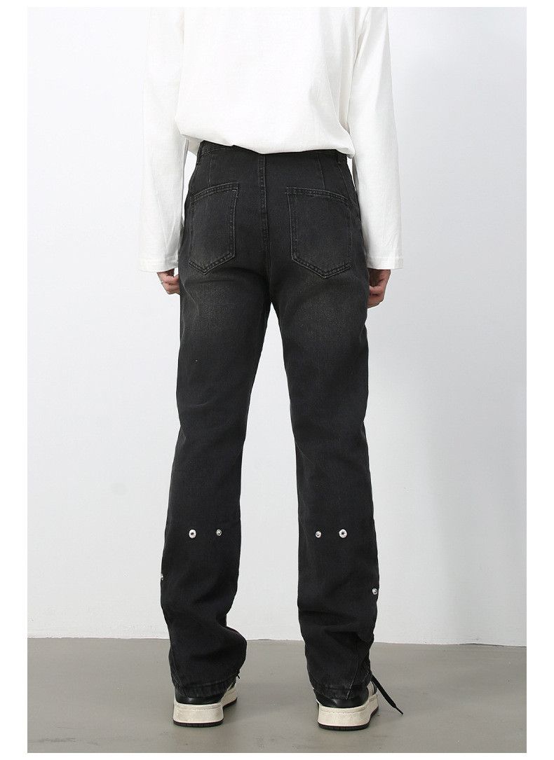 Japanese Brand × Jean American high street distressed loose rivet straight jeans Size US 32 / EU 48 - 6 Thumbnail