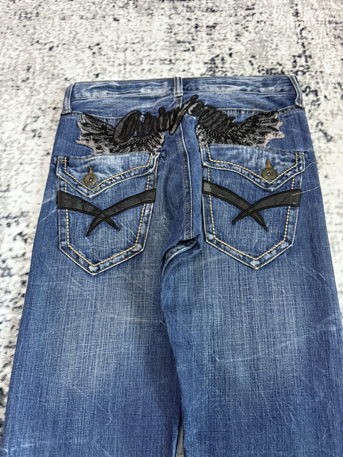 Japanese Brand Japanese Brand Sirmione Embroidery Goth Wings Y2K Jeans Size 29" - 3 Thumbnail