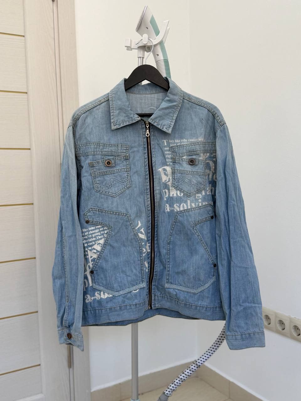 14th Addiction Affliction style Denim Jacket Blue Classic Fit Y2K gothic Size US M / EU 48-50 / 2 - 1 Thumbnail