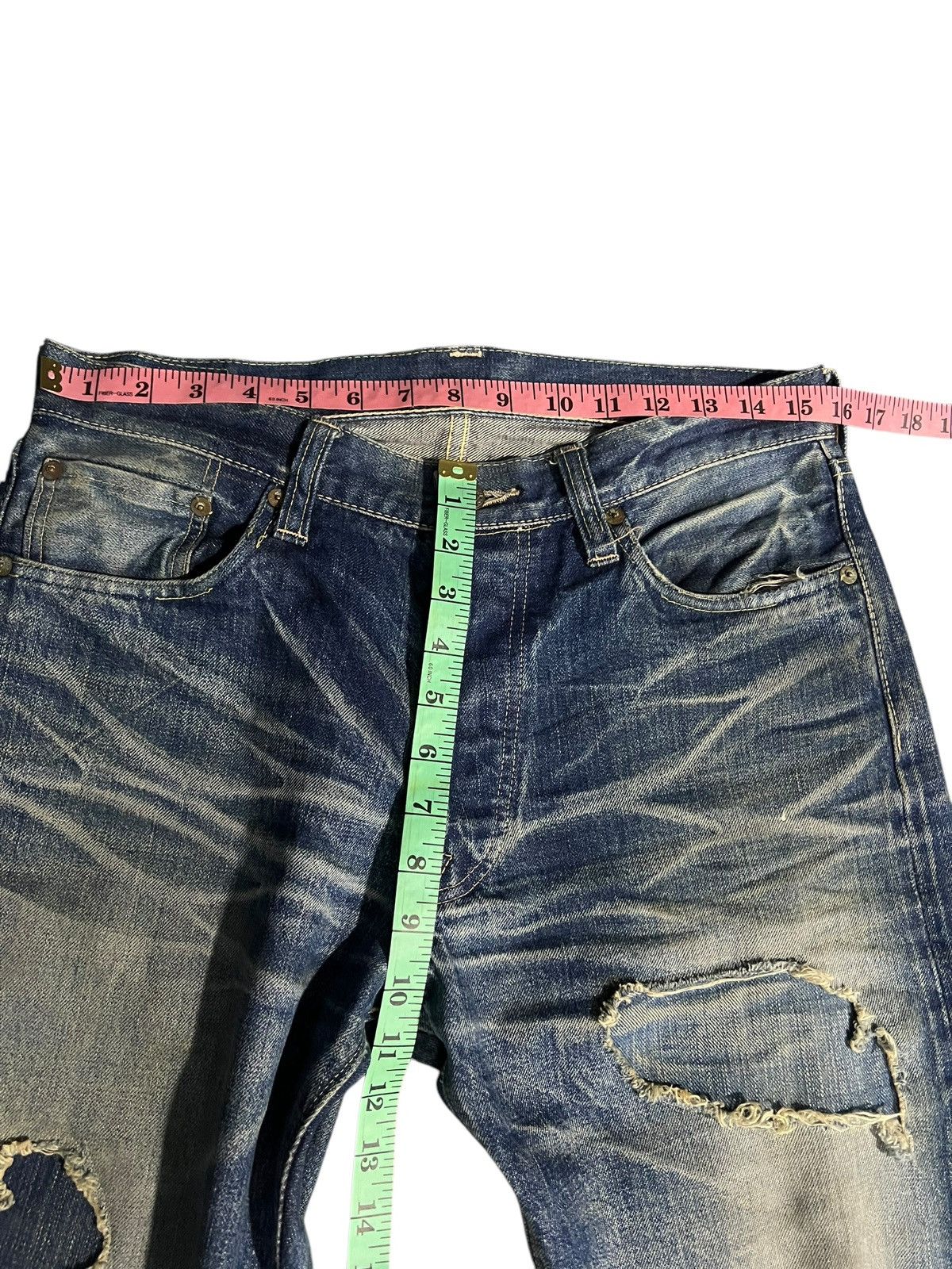Sugar Cane VINTAGE SUGAR CANES LOT 901 DISTRESS SELVEDGE JEANS Size US 31 - 20 Thumbnail