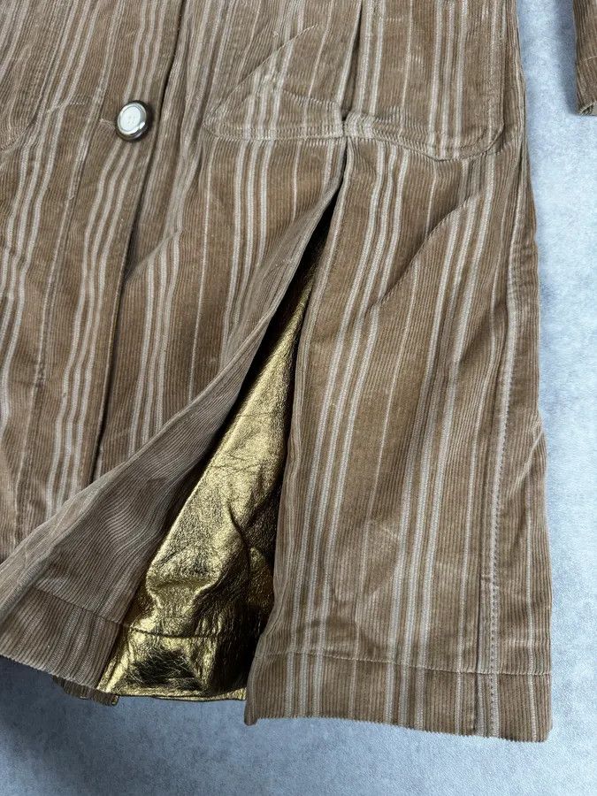 Dolce & Gabbana 2000s Dolce & Gabbana Fur Collar Beige Corduroy Long Jacket Size S / US 4 / IT 40 - 14 Thumbnail