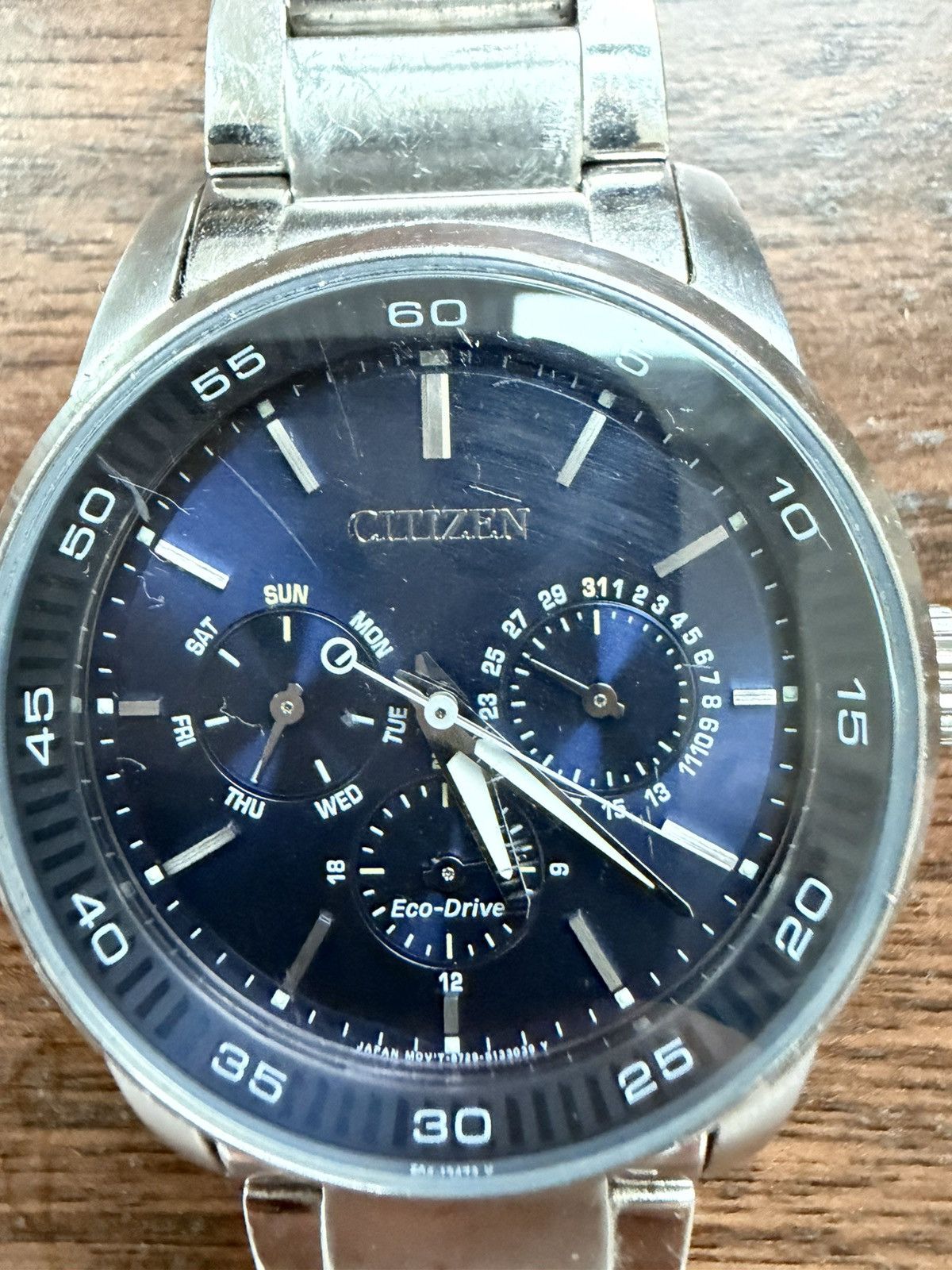 Citizen Citizen Eco-Drive Stainless Steel Watch – Blue Dial Size 36 - 3 Thumbnail