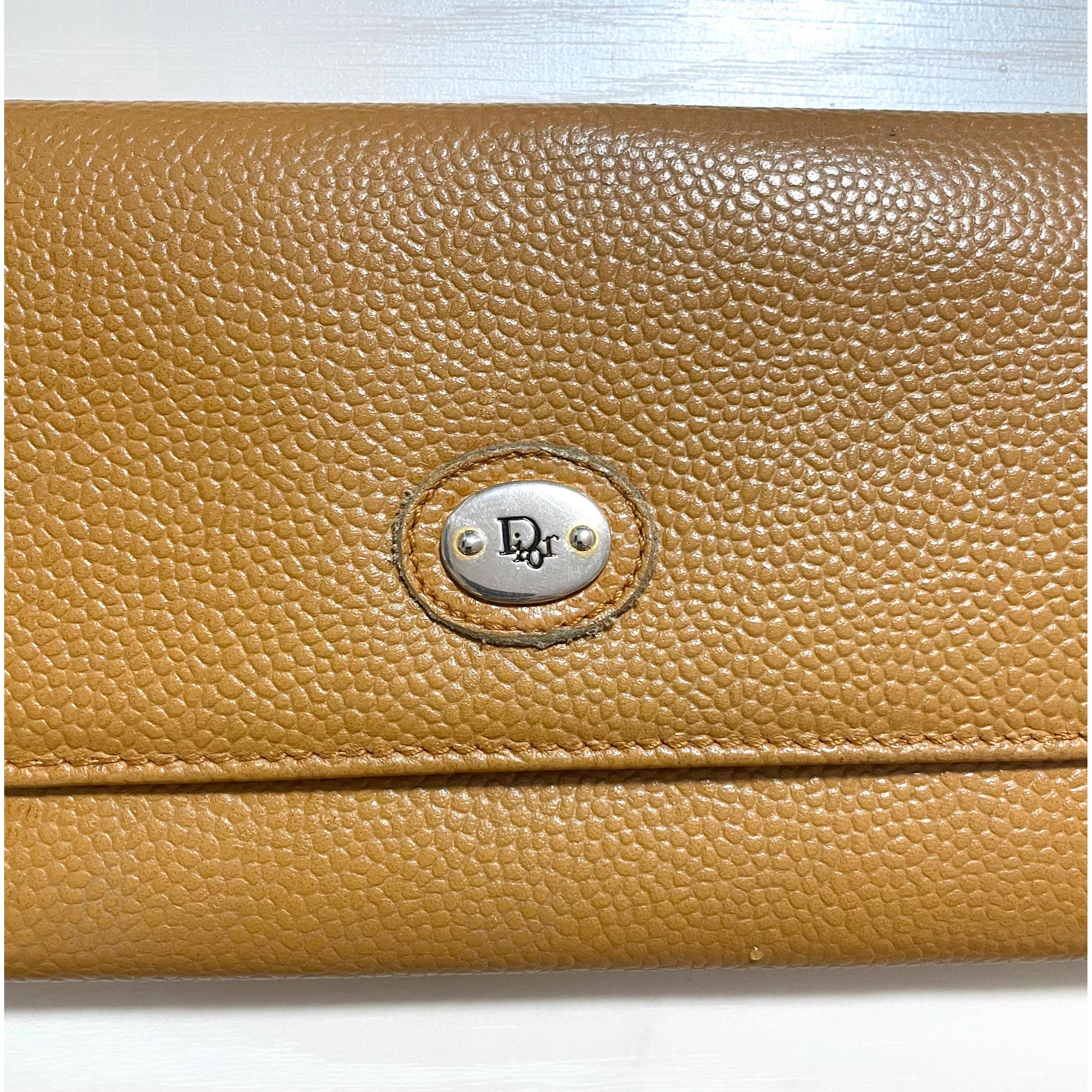 Dior Vintage Christian Dior beige brown grained leather wallet wi Size ONE SIZE - 4 Thumbnail