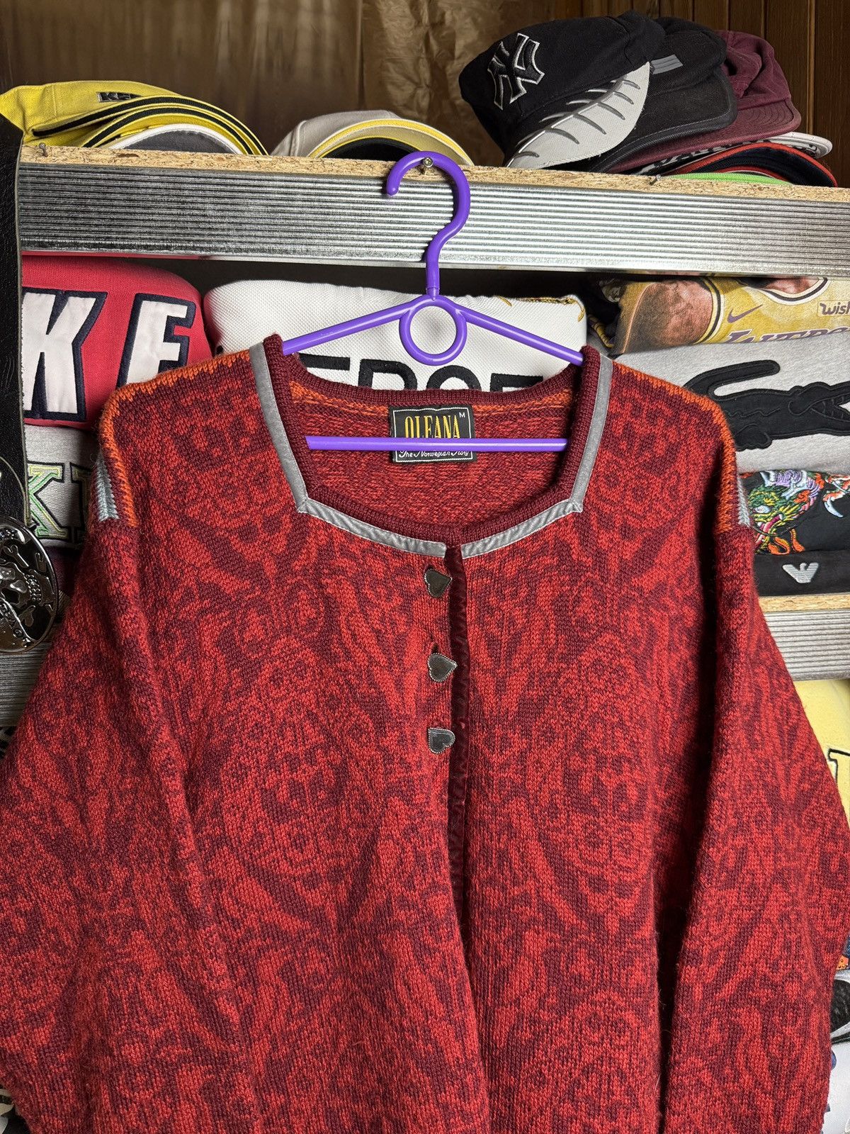 Aran Isles Knitwear Oleana Abstract Nordic Knitted Wool Sweater Size M / US 6-8 / IT 42-44 - 3 Thumbnail
