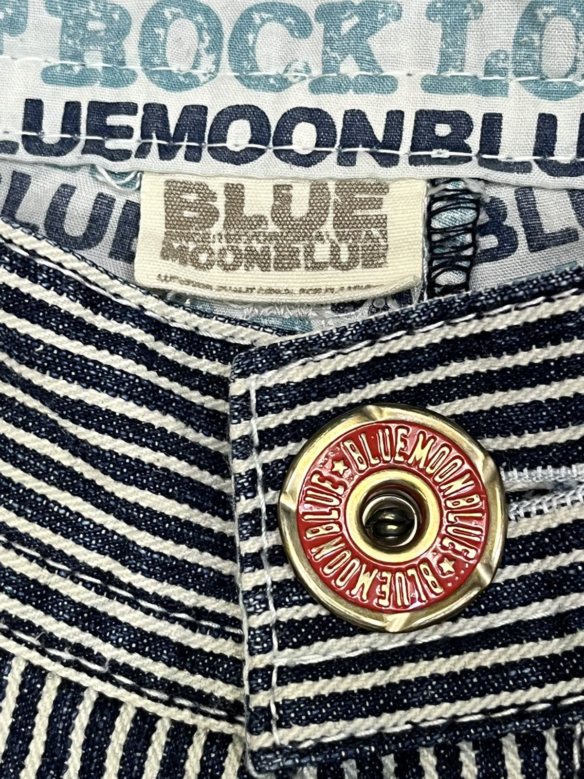OVER THE STRiPES VERY RARE🔥Blue Moon Blue Daicock Hickory Stripe Jeans Japan Size US 28 / EU 44 - 8 Thumbnail