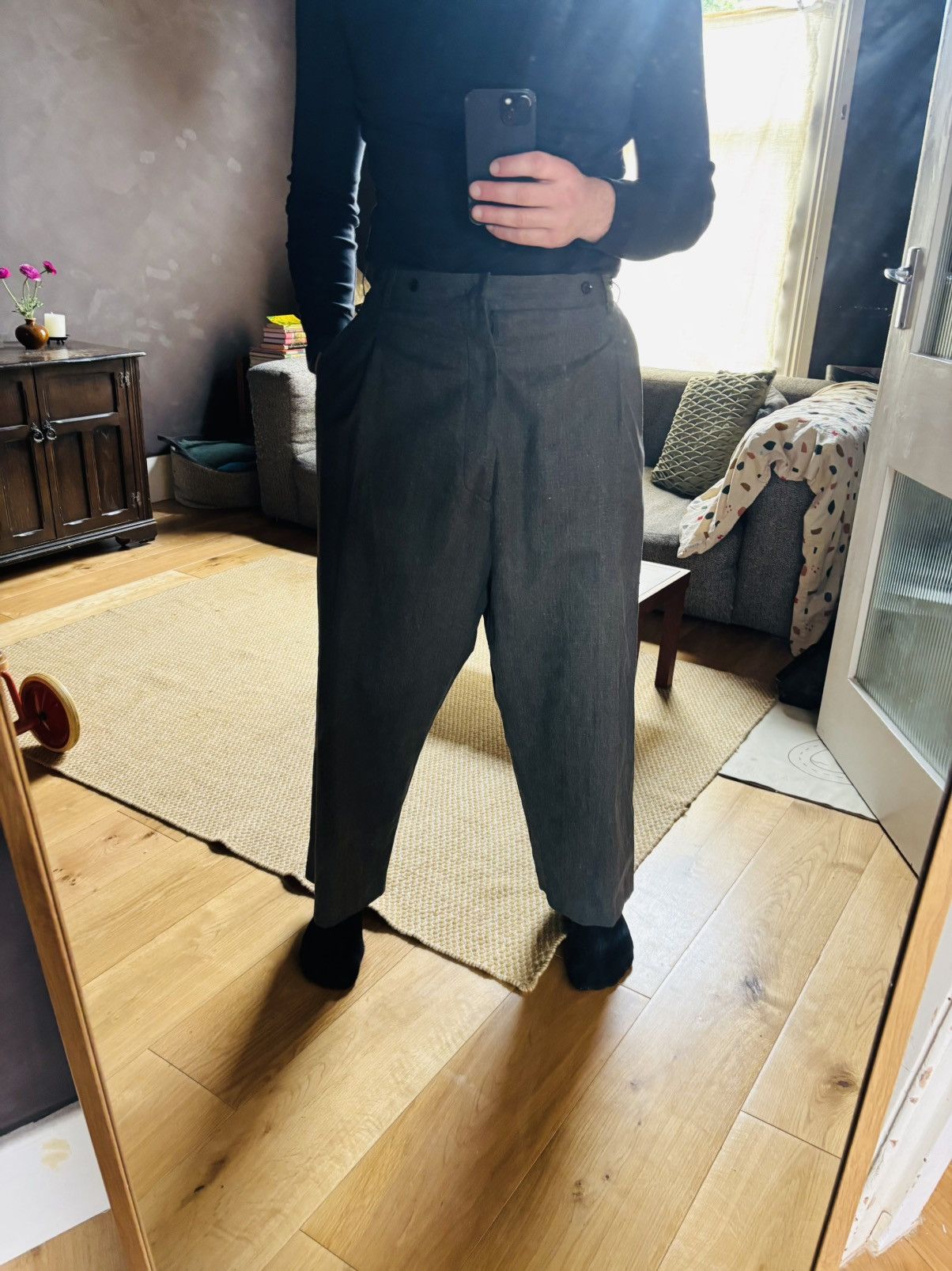 Yohji Yamamoto Yohji Yamamoto Grey Sarouel Trousers Size US 34 / EU 50 - 1 Thumbnail