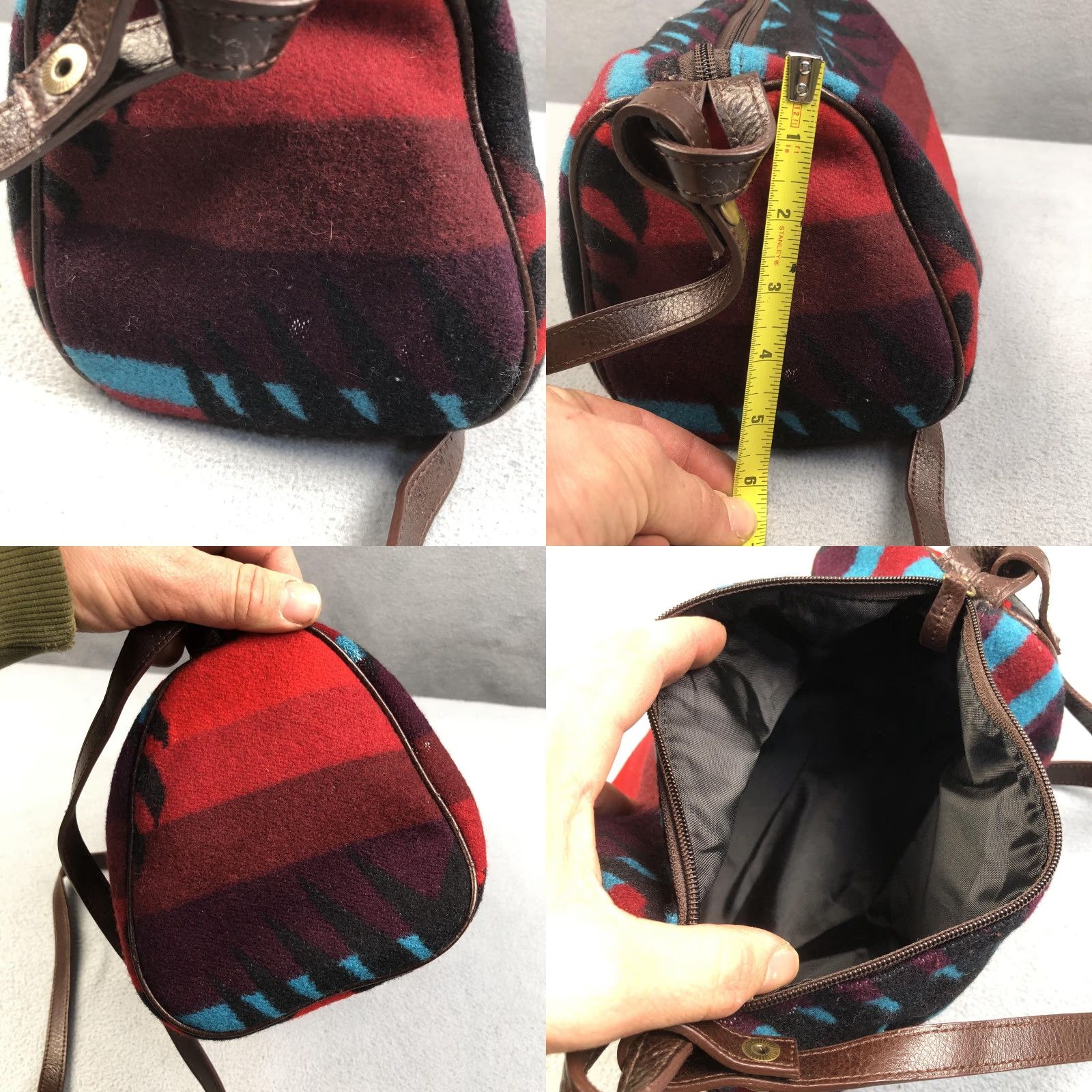 Pendleton Pendleton Bag Small Wool Blend Red Aztec Southwestern Crossbody Womens Handbag Size ONE SIZE - 9 Thumbnail
